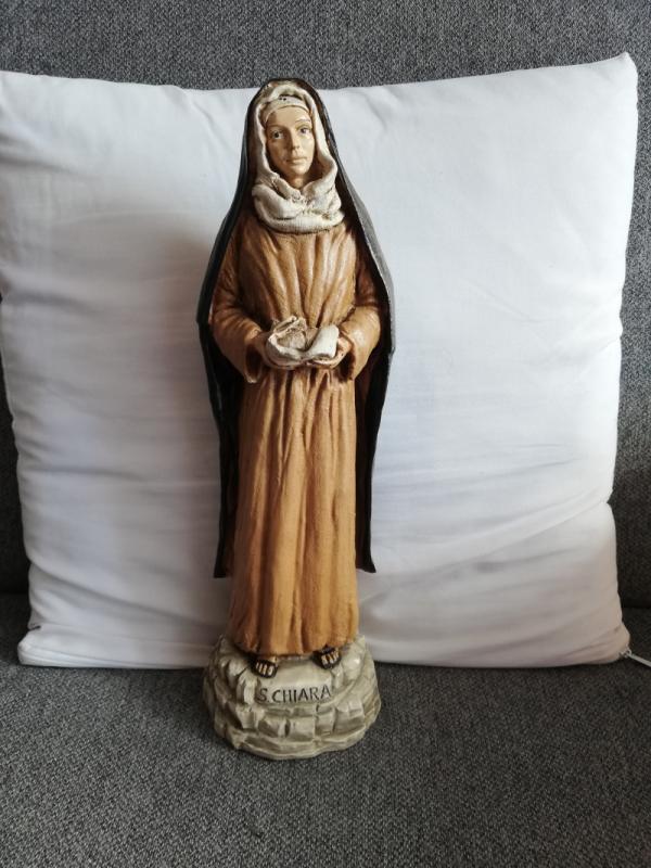 Sygnowana włoska figura Św. Klary – S. Chiara – M. Vincenzi – 32 cm