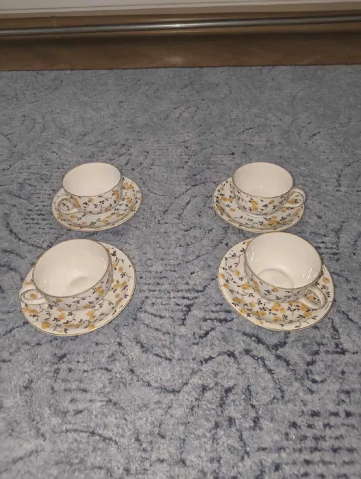 Edelstein Bavaria – 4 filiżanki ze spodkami, porcelana vintage