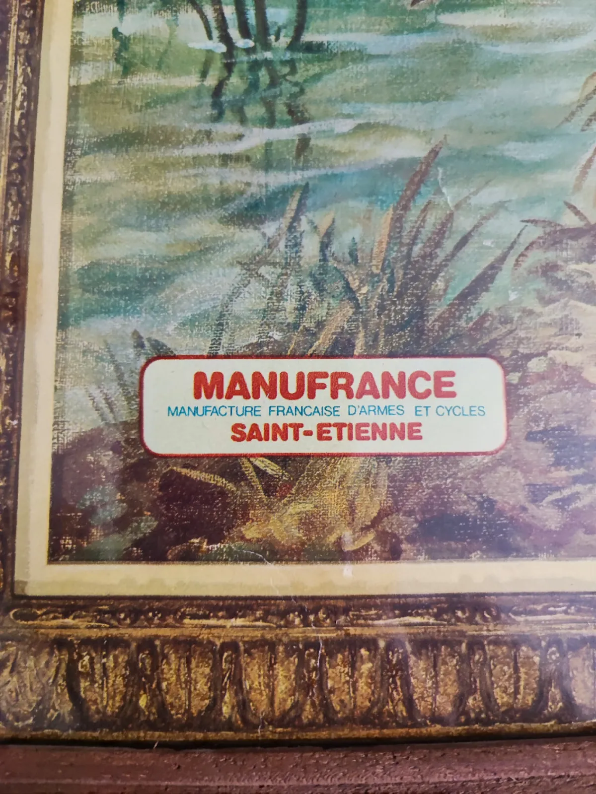Reprodujcja z motywem mysliwskim Manufrance