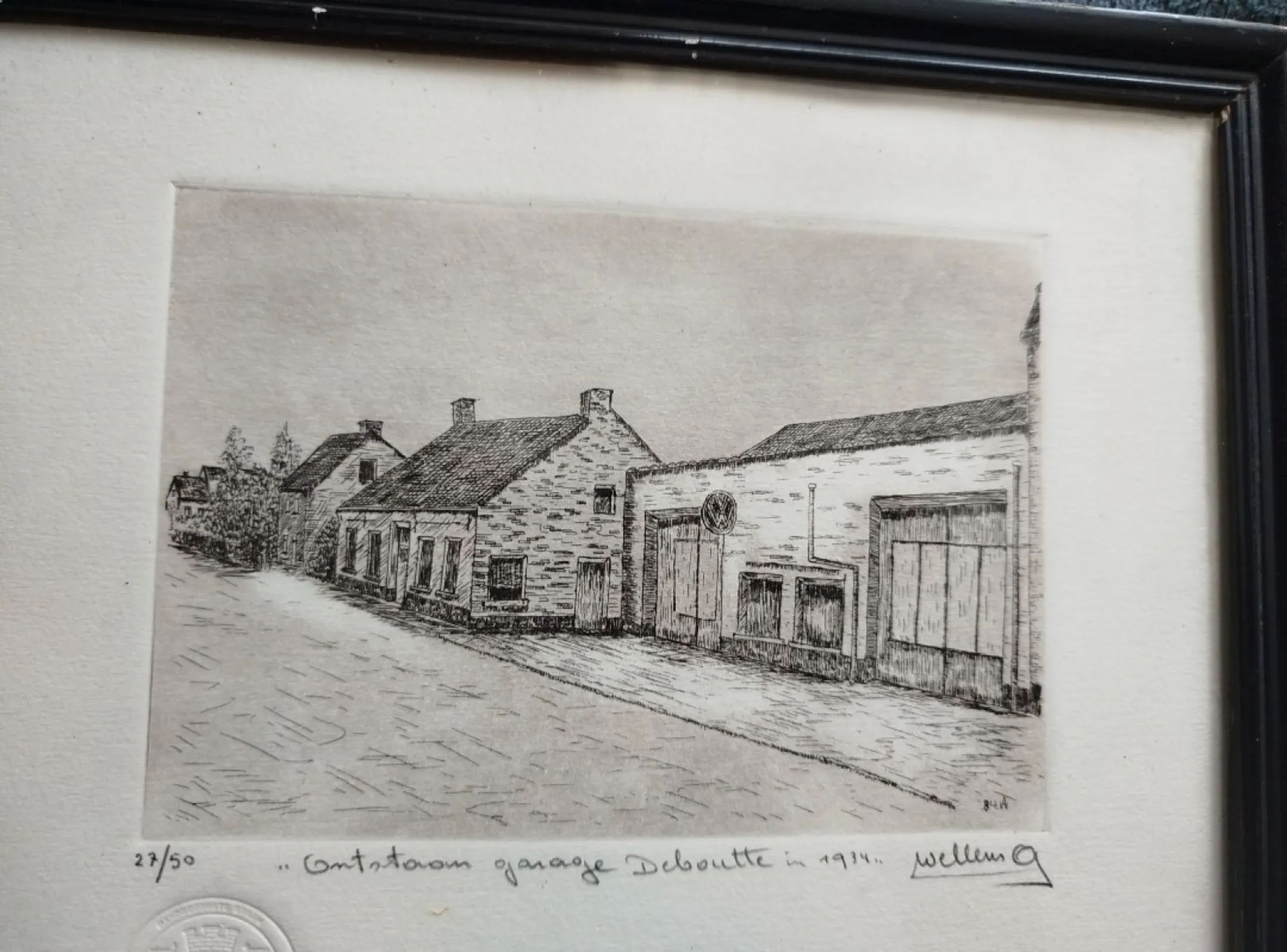 Obraz grafika podpisany z 1934 roku Antwerpia