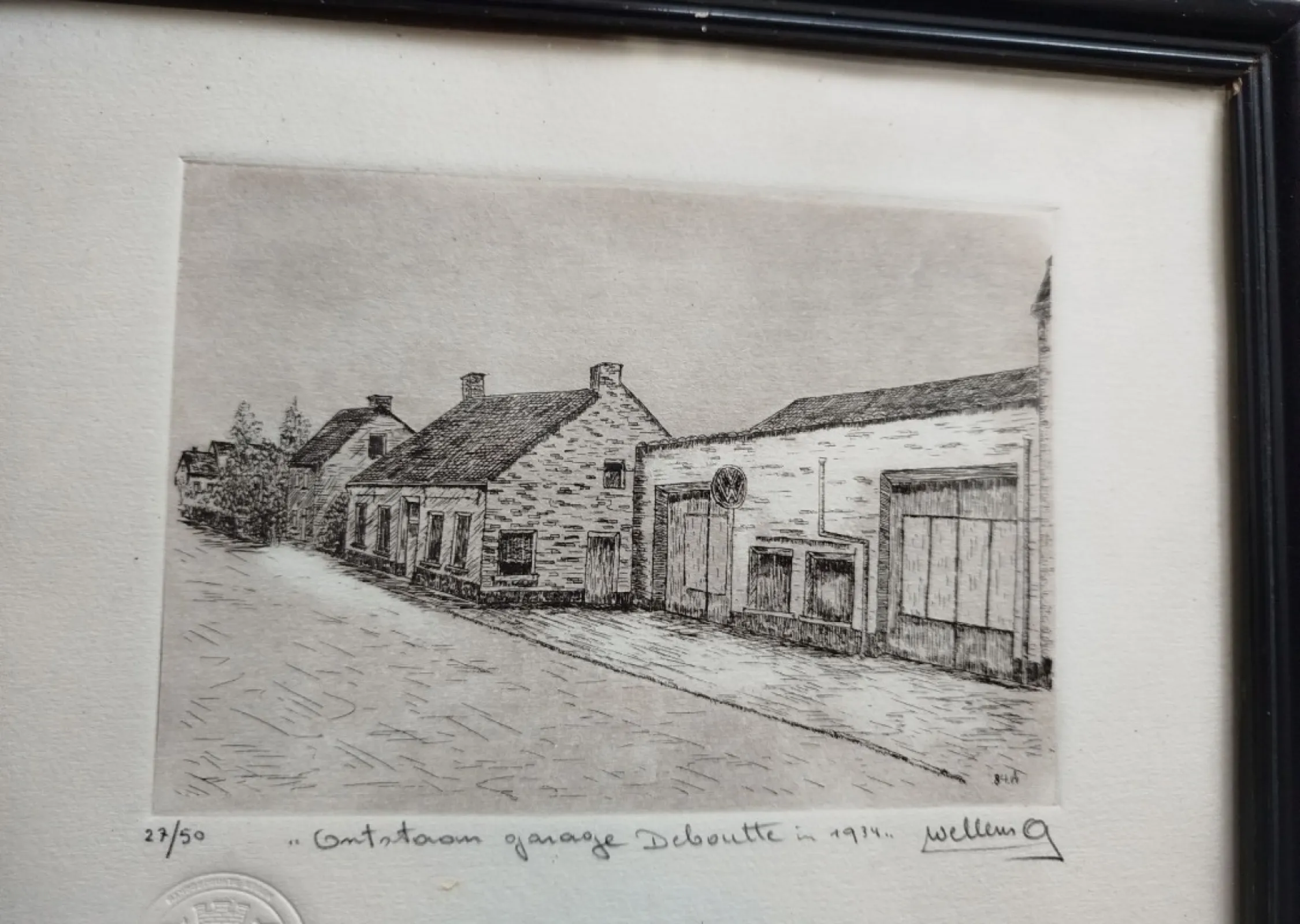 Obraz grafika podpisany z 1934 roku Antwerpia