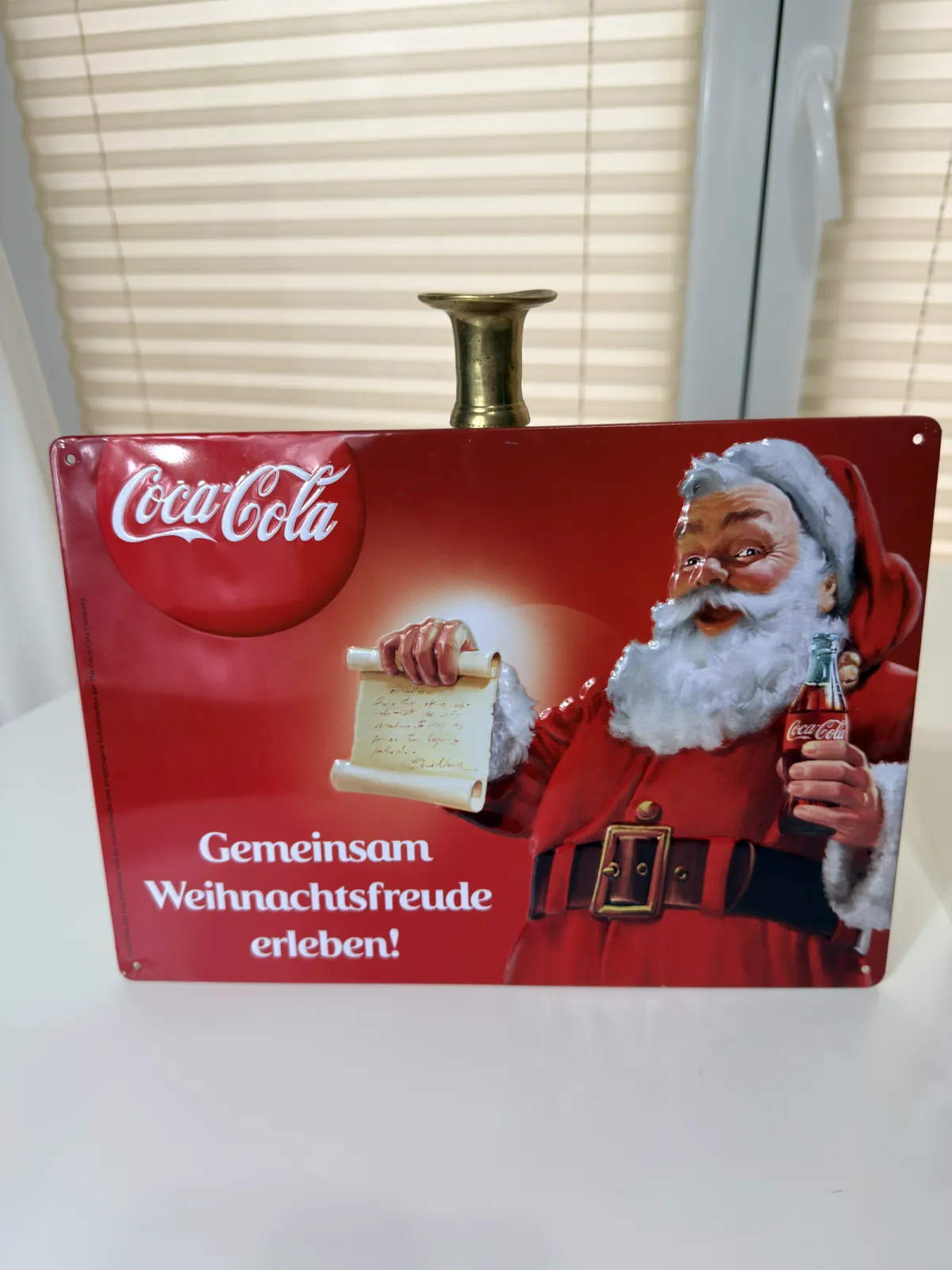 metalowa tablica Coca-Cola z Mikołajem retro świąteczna