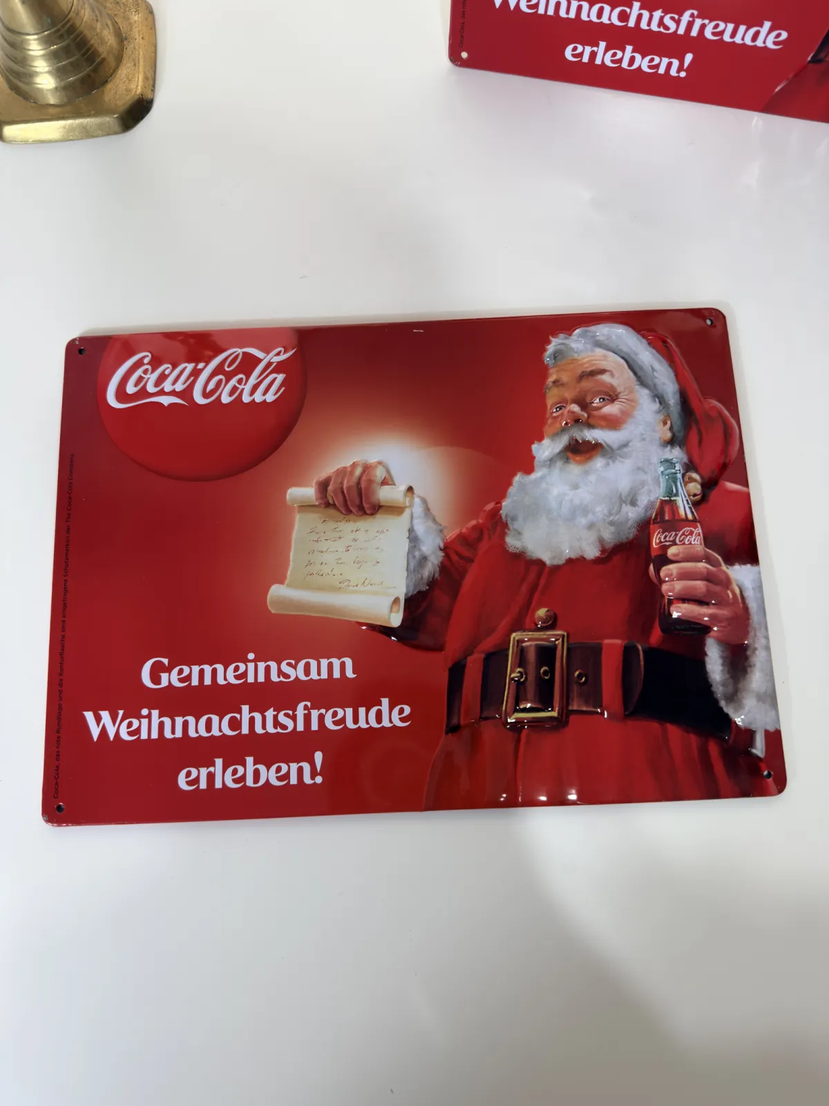 metalowa tablica Coca-Cola z Mikołajem retro świąteczna