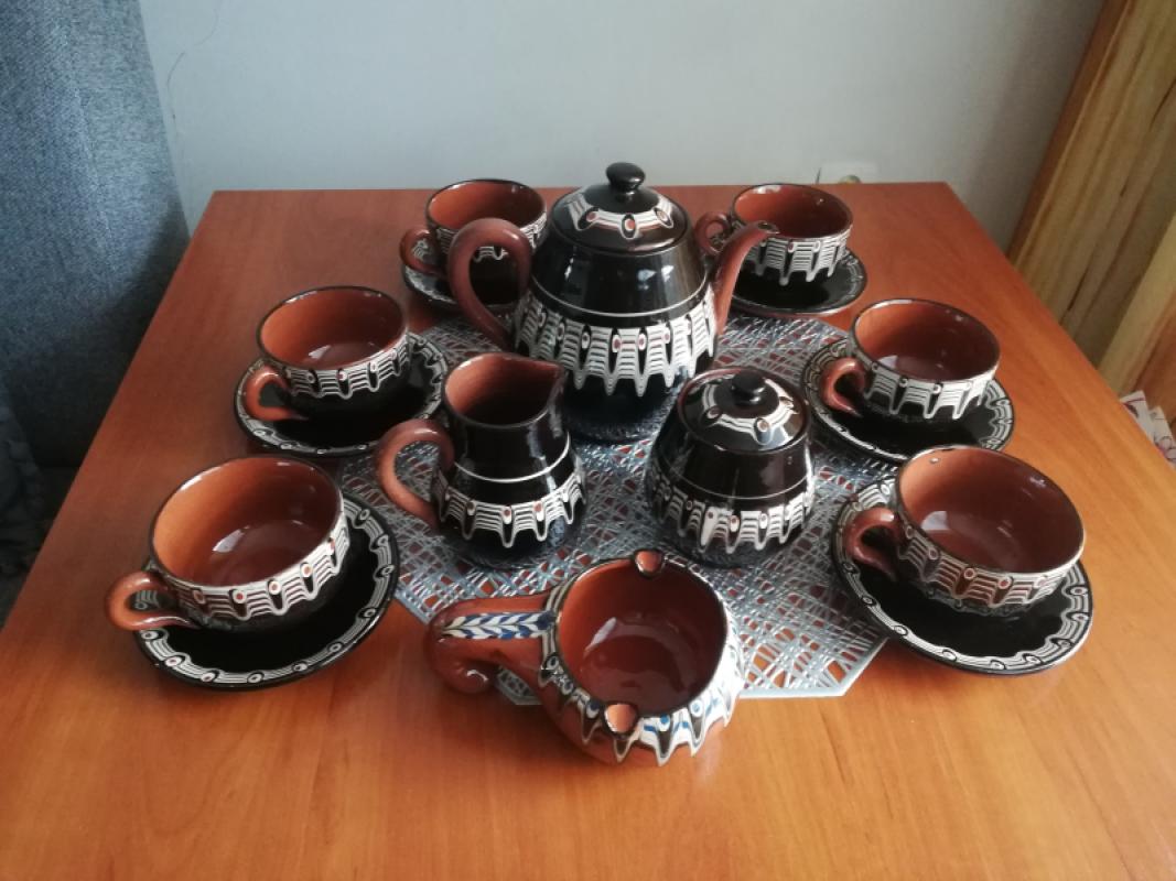 Bułgarski serwis ceramiczny Troyan vintage – 16 elementów