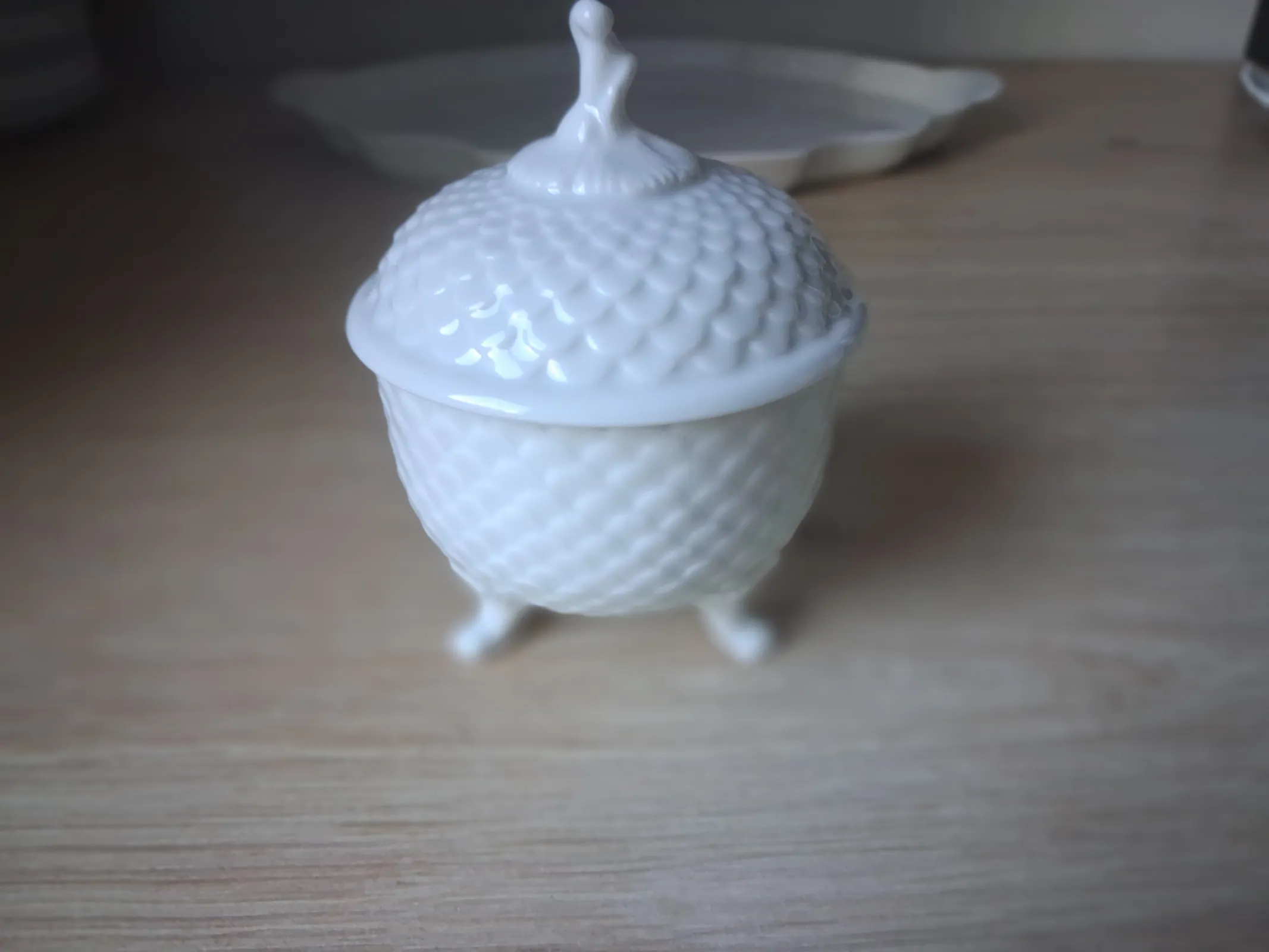 Ekskluzywny komplet białej porcelany Ludwigsburg – Liście i bombonierka