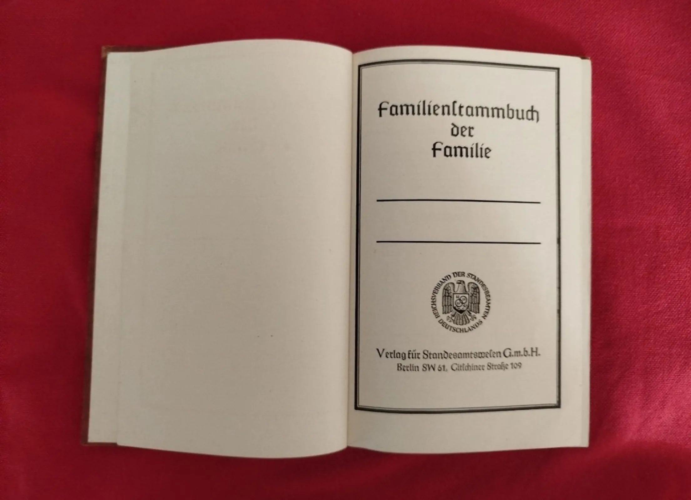 Familien Stammbuch dokument III Rzesza