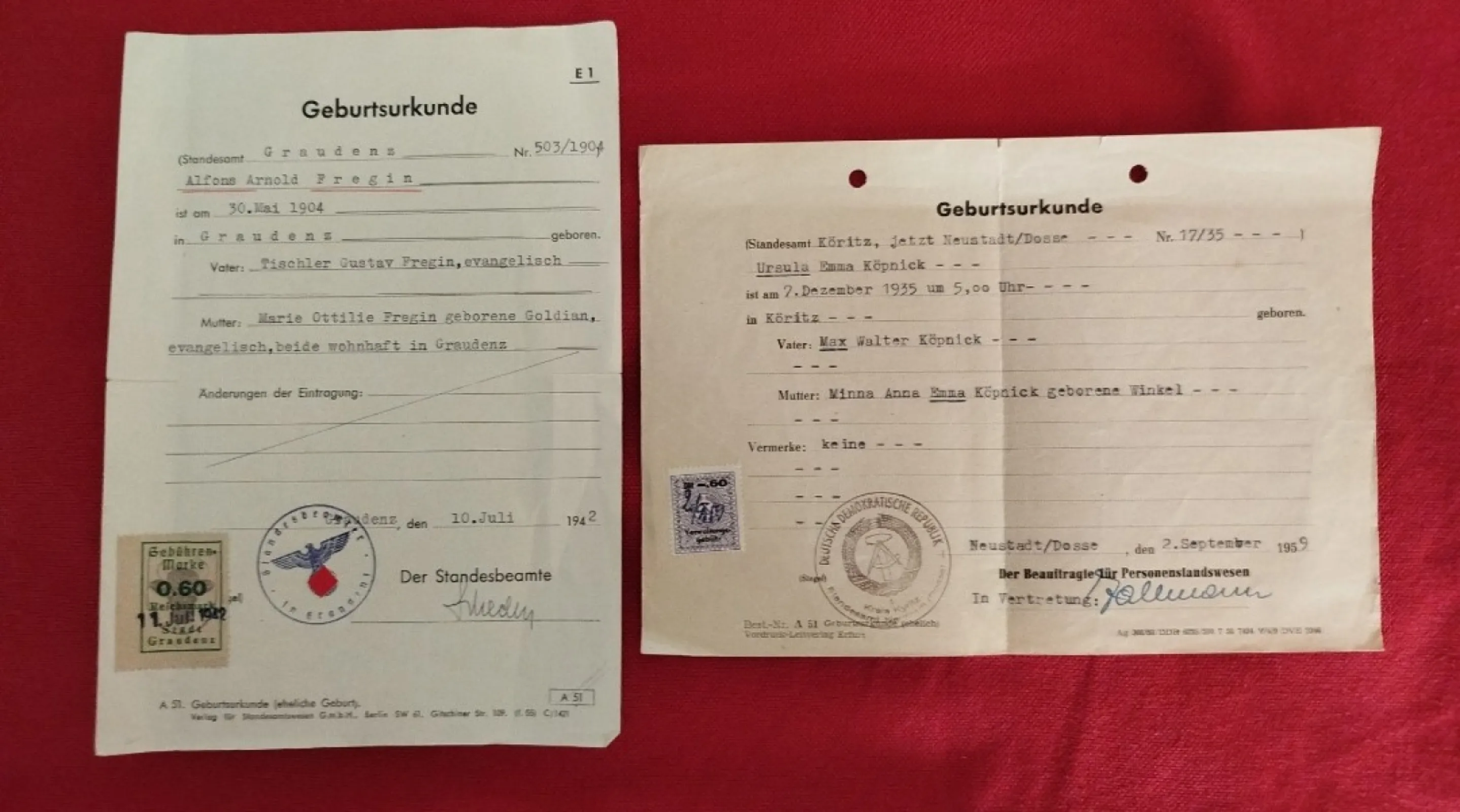 Familien Stammbuch dokument III Rzesza