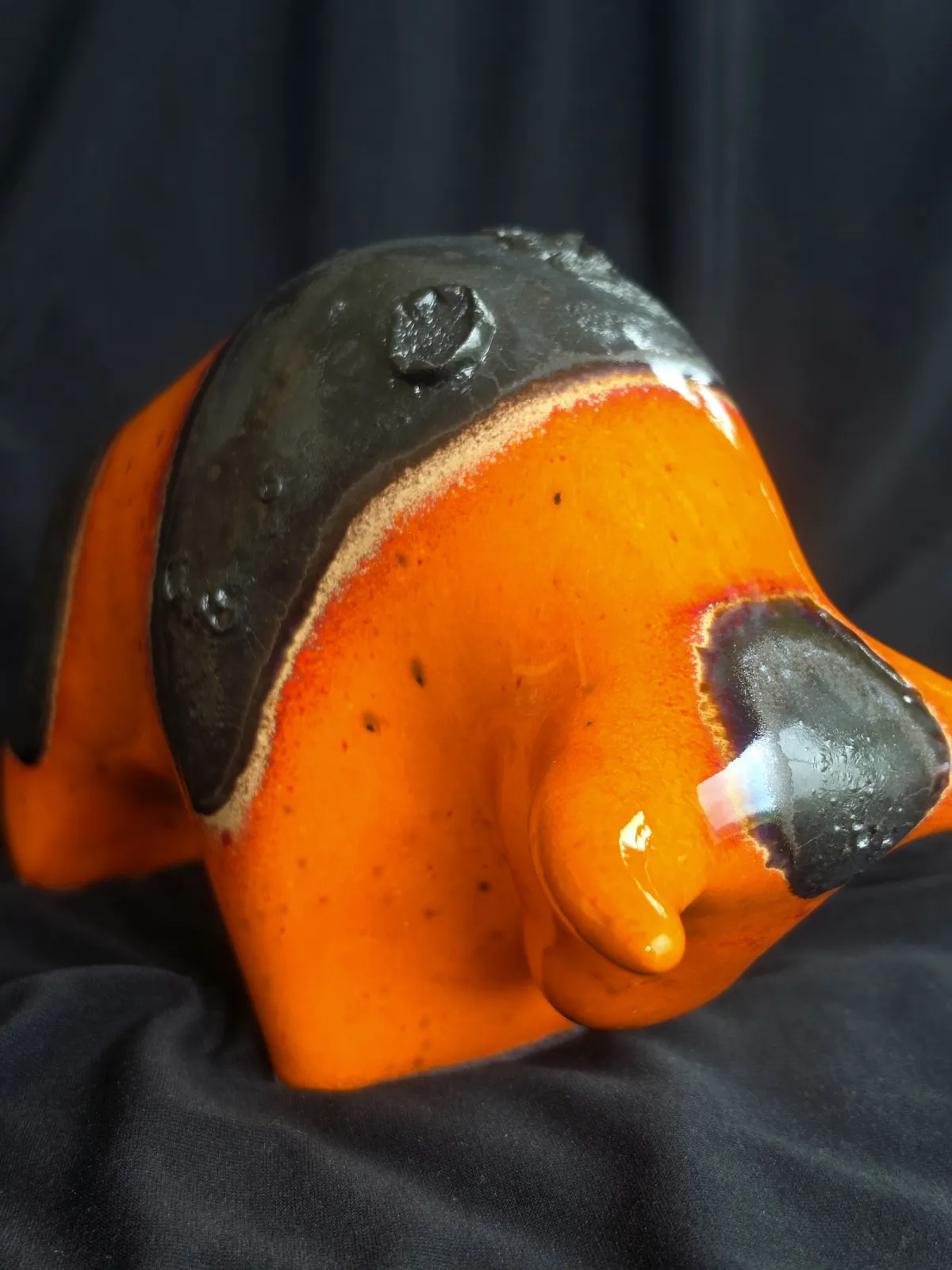 Rzeźba Byka 1010 Otto Keramik Glaze Orange Lava Top