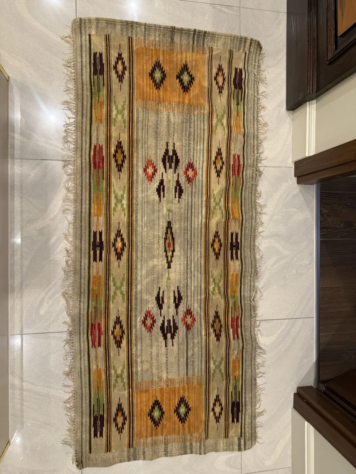 Ręcznie Tkany Kilim z Lat 30. XX W. – Styl Art Deco / Wzornictwo Polskie