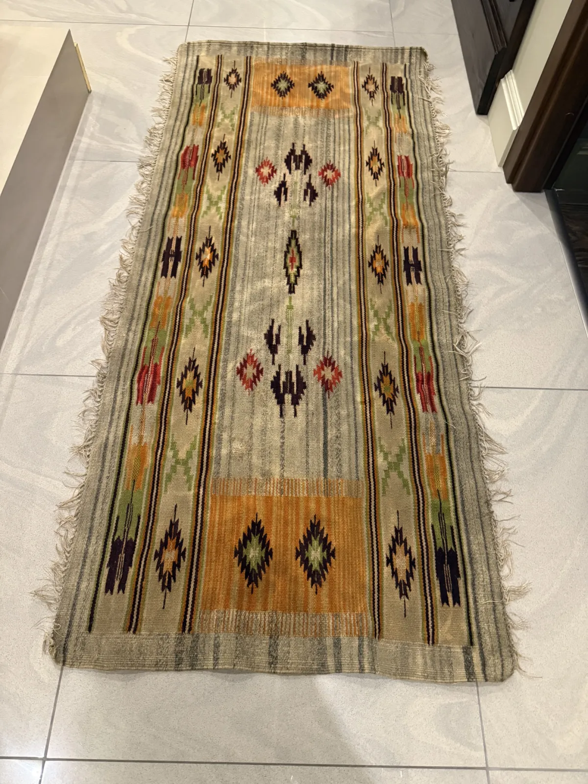 Ręcznie Tkany Kilim z Lat 30. XX W. – Styl Art Deco / Wzornictwo Polskie