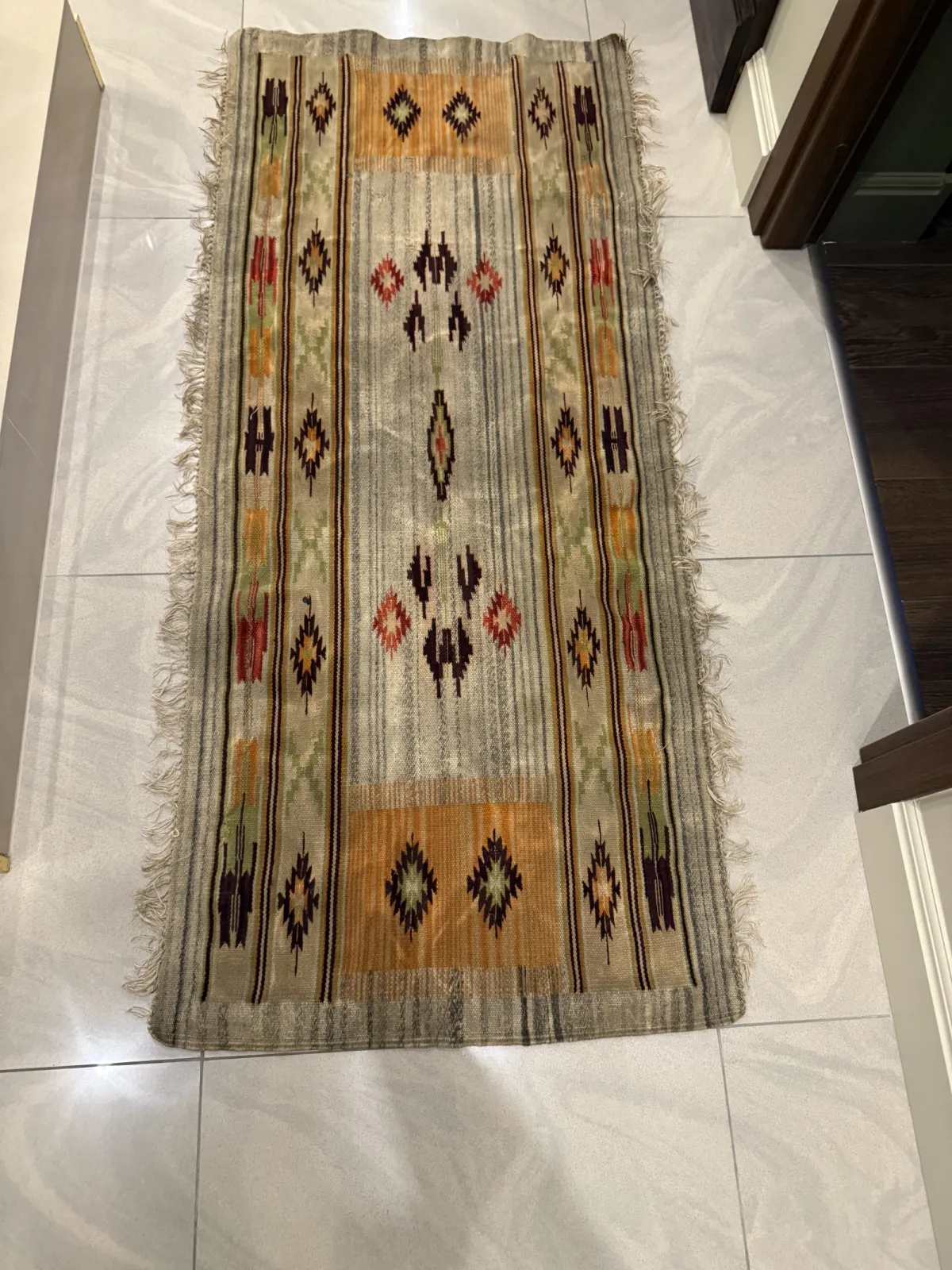 Ręcznie Tkany Kilim z Lat 30. XX W. – Styl Art Deco / Wzornictwo Polskie