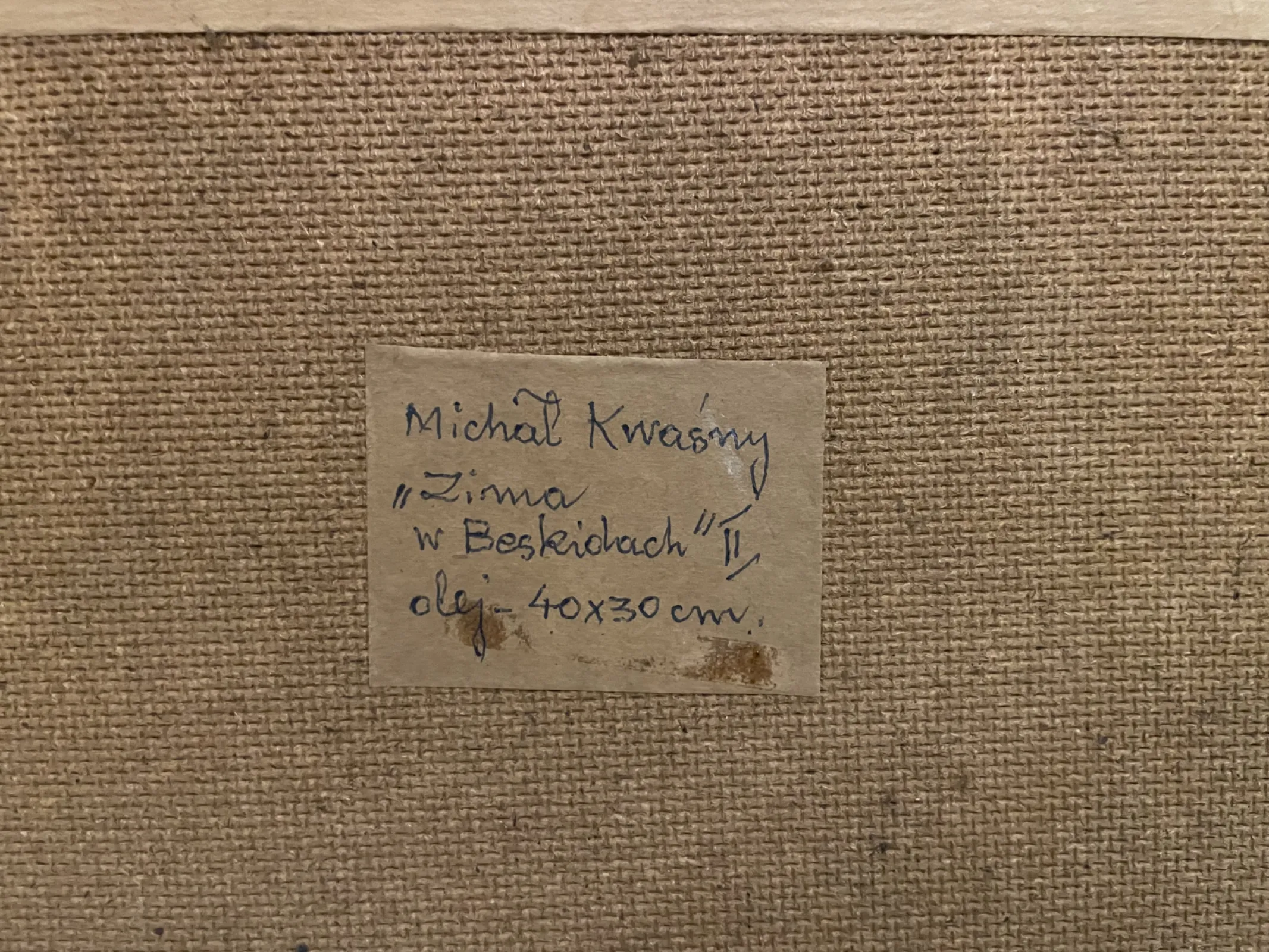 Sprzedam zimowy pejzaż namalowany na płycie przez Michała KWAŚNY