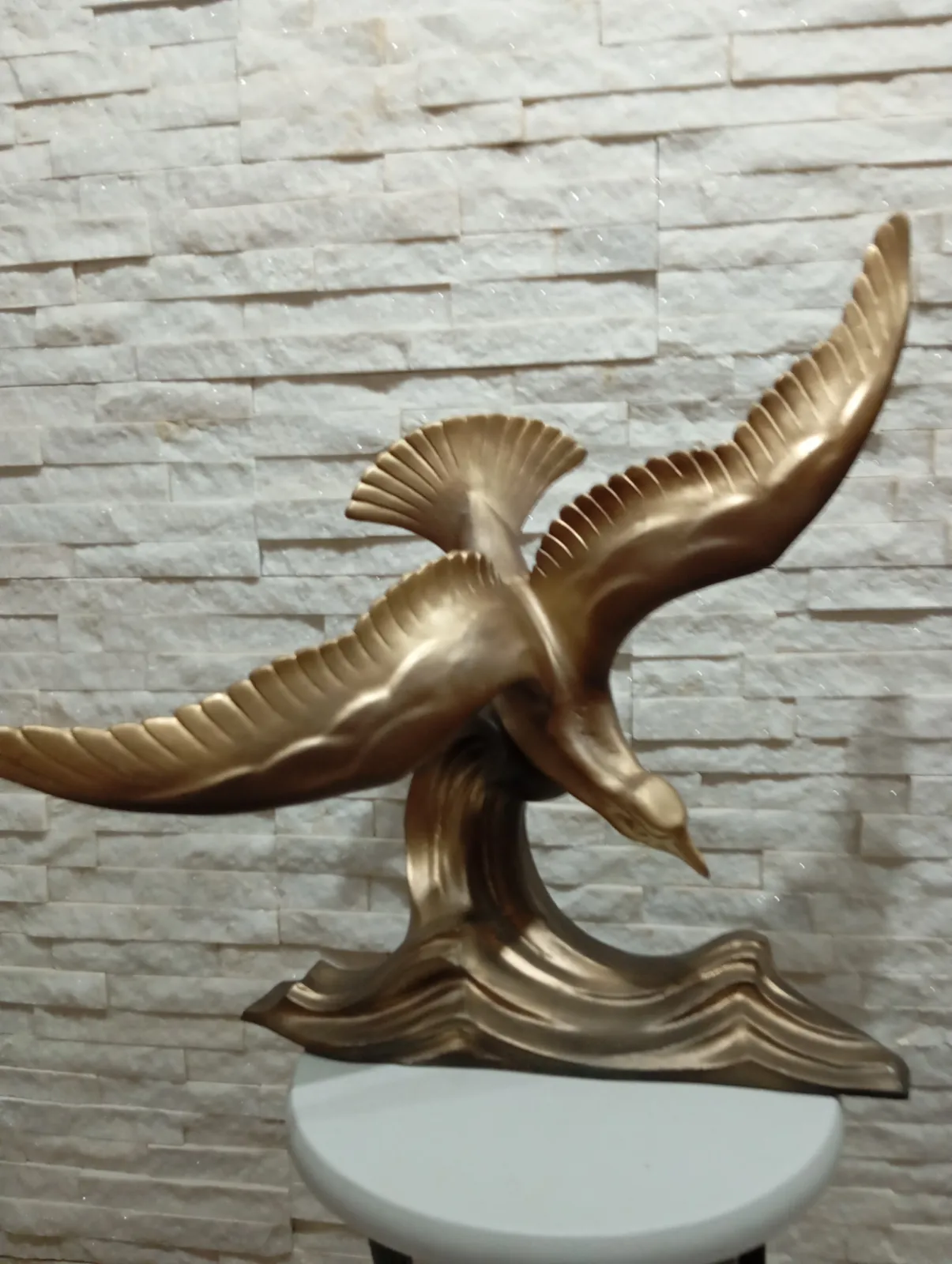 Rzeźba Vintage "Mewa na Fali" – Styl Art Déco
