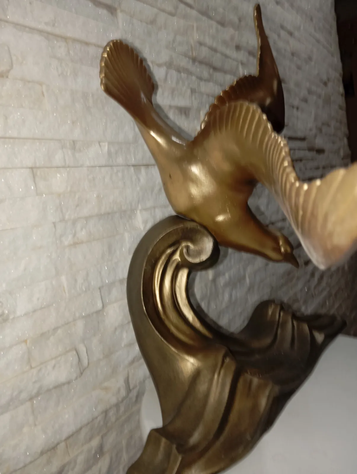 Rzeźba Vintage "Mewa na Fali" – Styl Art Déco