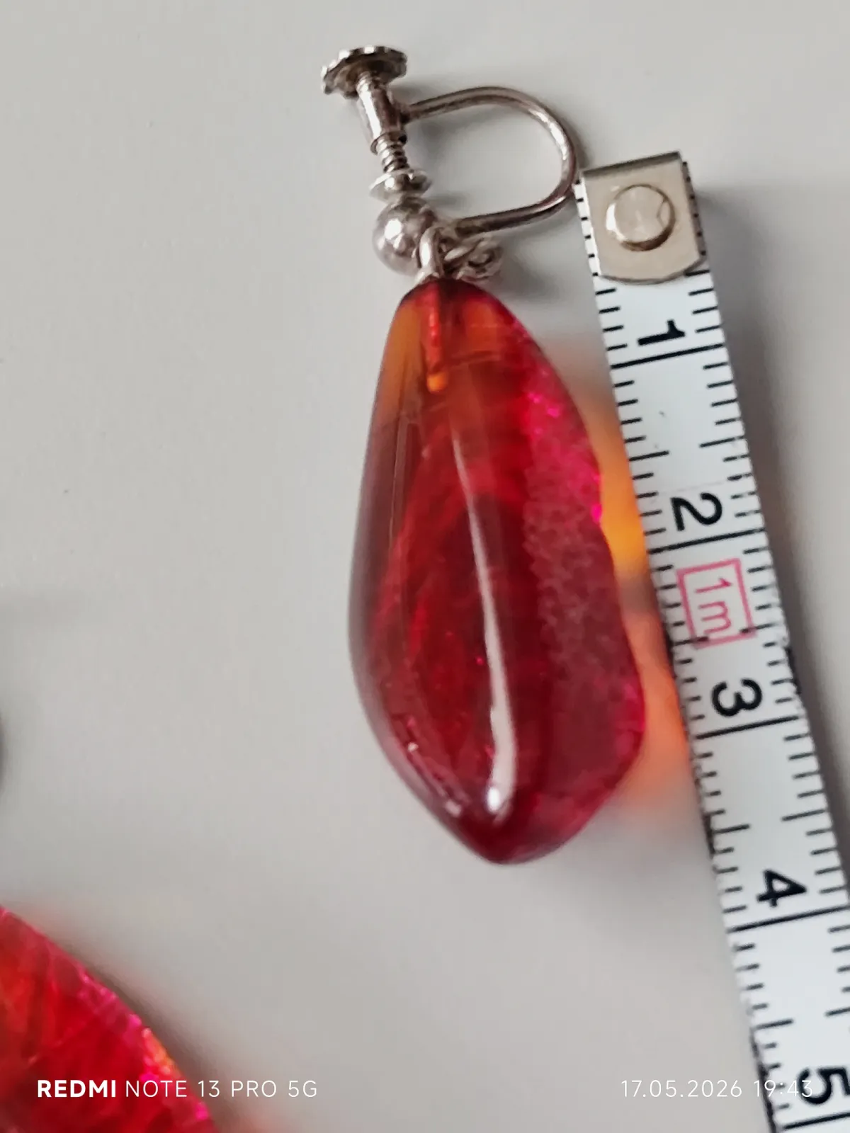 Srebrne klipso - kolczyki - srebro 925 Sterling + bursztyn - vintage