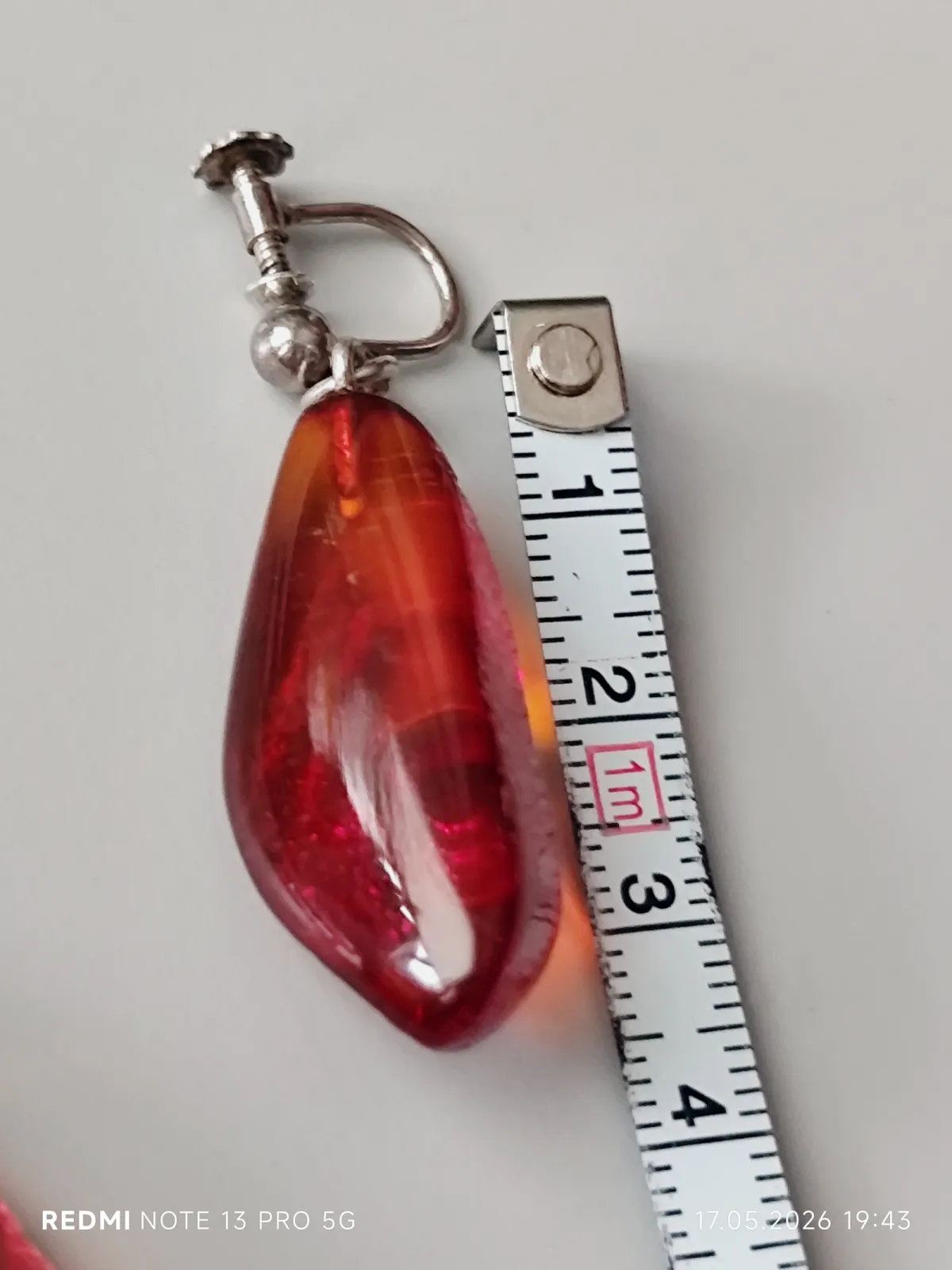 Srebrne klipso - kolczyki - srebro 925 Sterling + bursztyn - vintage