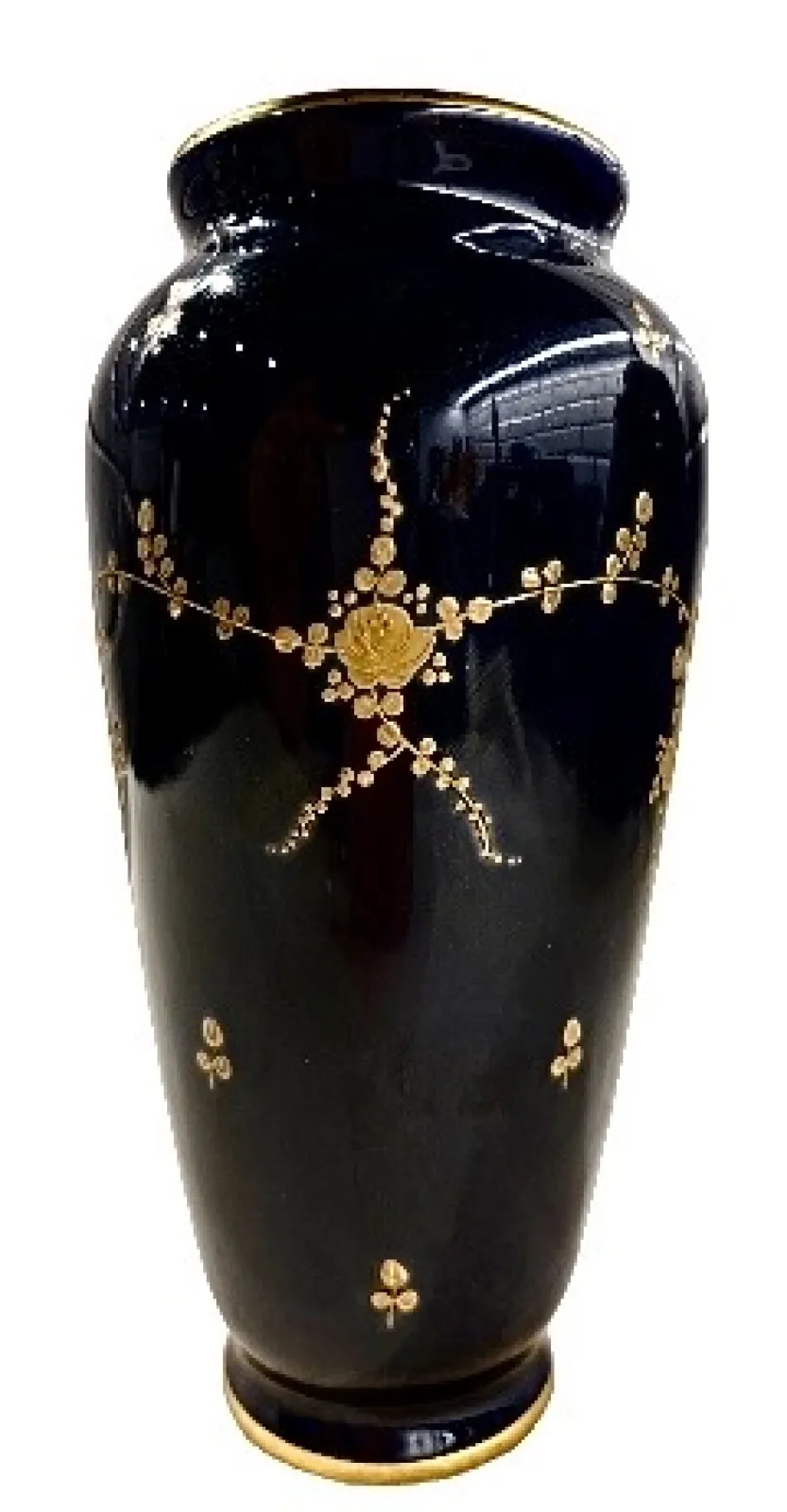 Wazon Limoges Michelaud Freres 1911-1930 Kobalt złoto