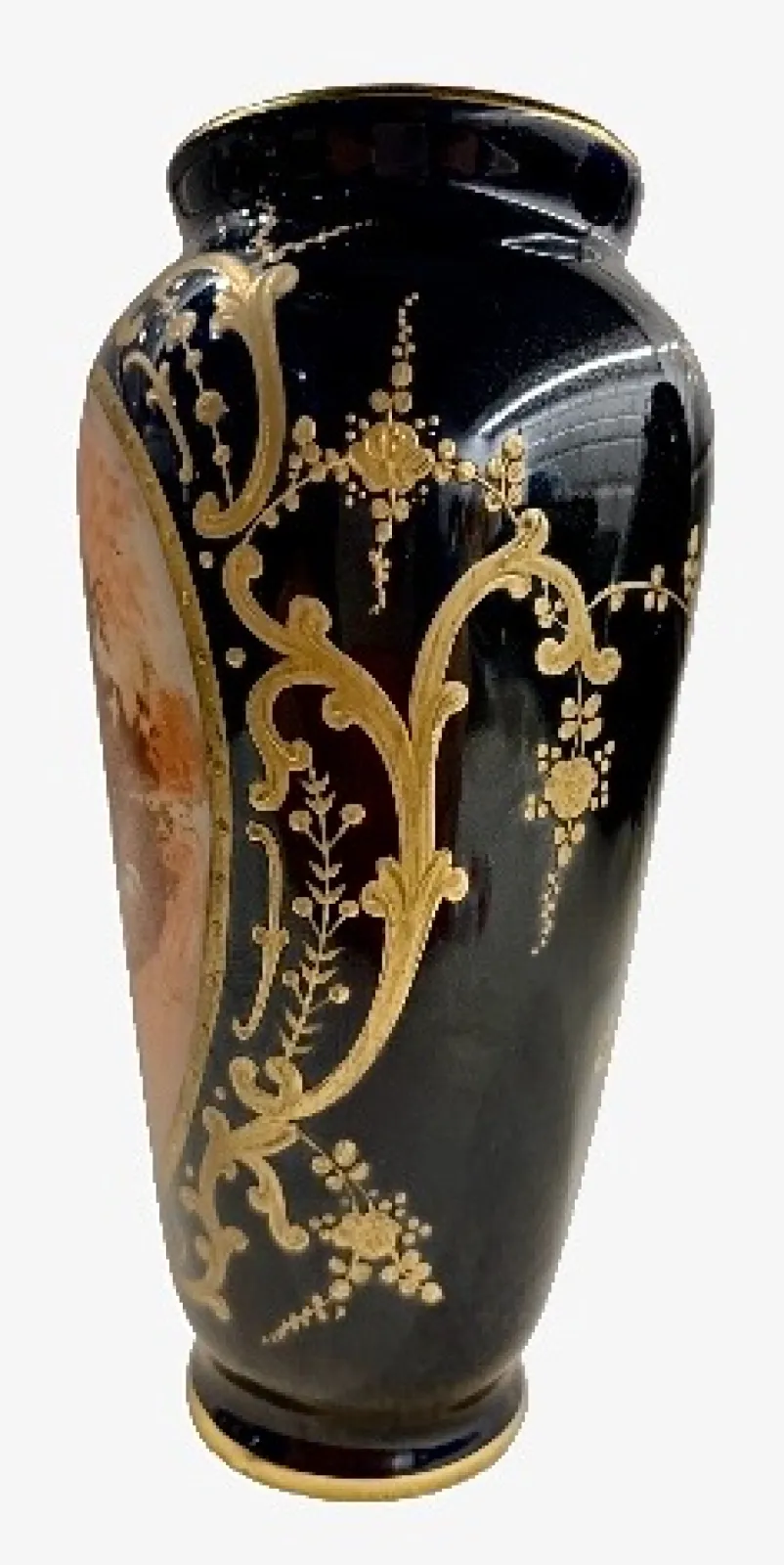 Wazon Limoges Michelaud Freres 1911-1930 Kobalt złoto
