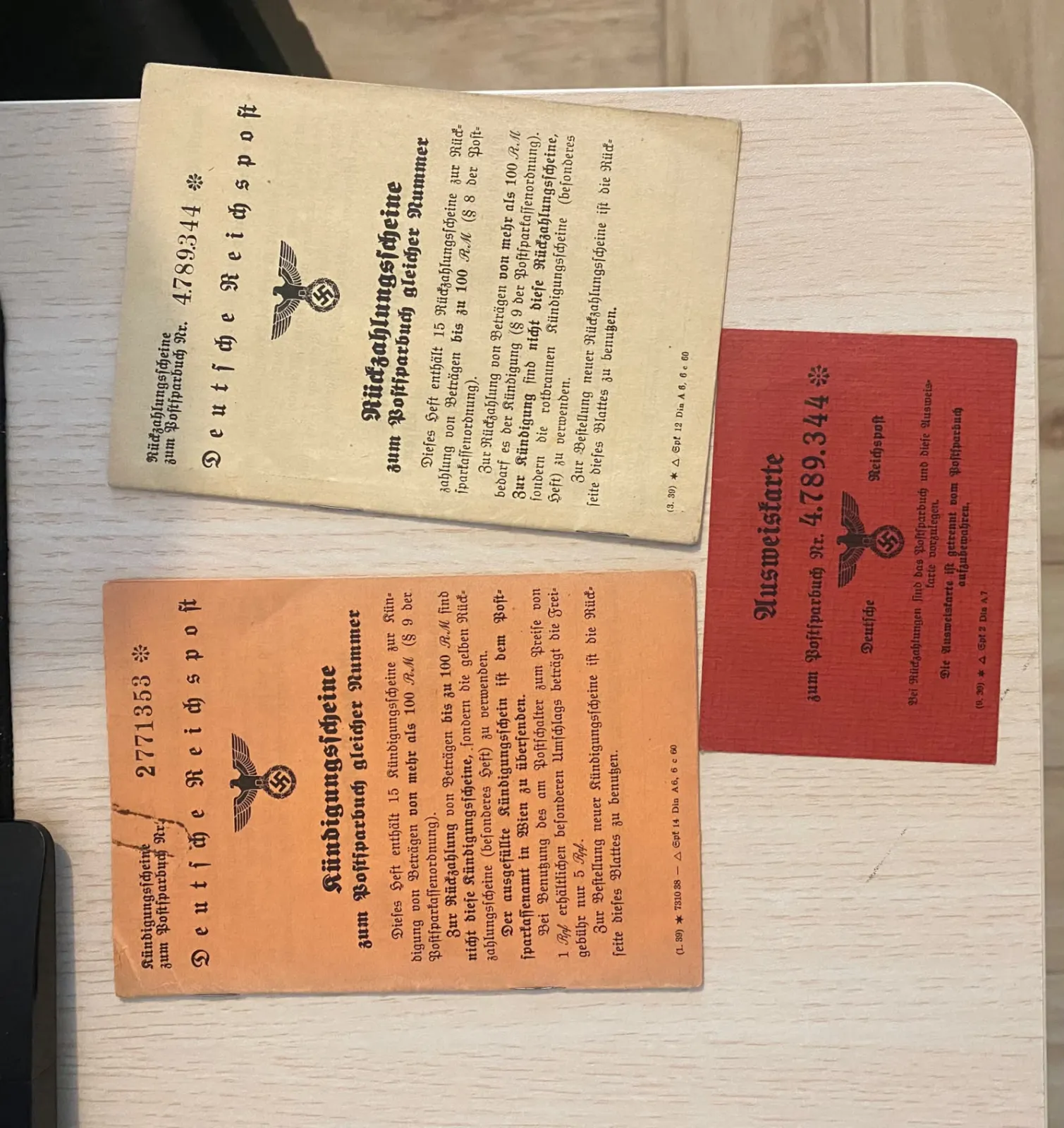Dokumenty Deutsche Reichspost 1938-1945 – Zestaw Oszczędnościowy Wiedeń 3 rzesza