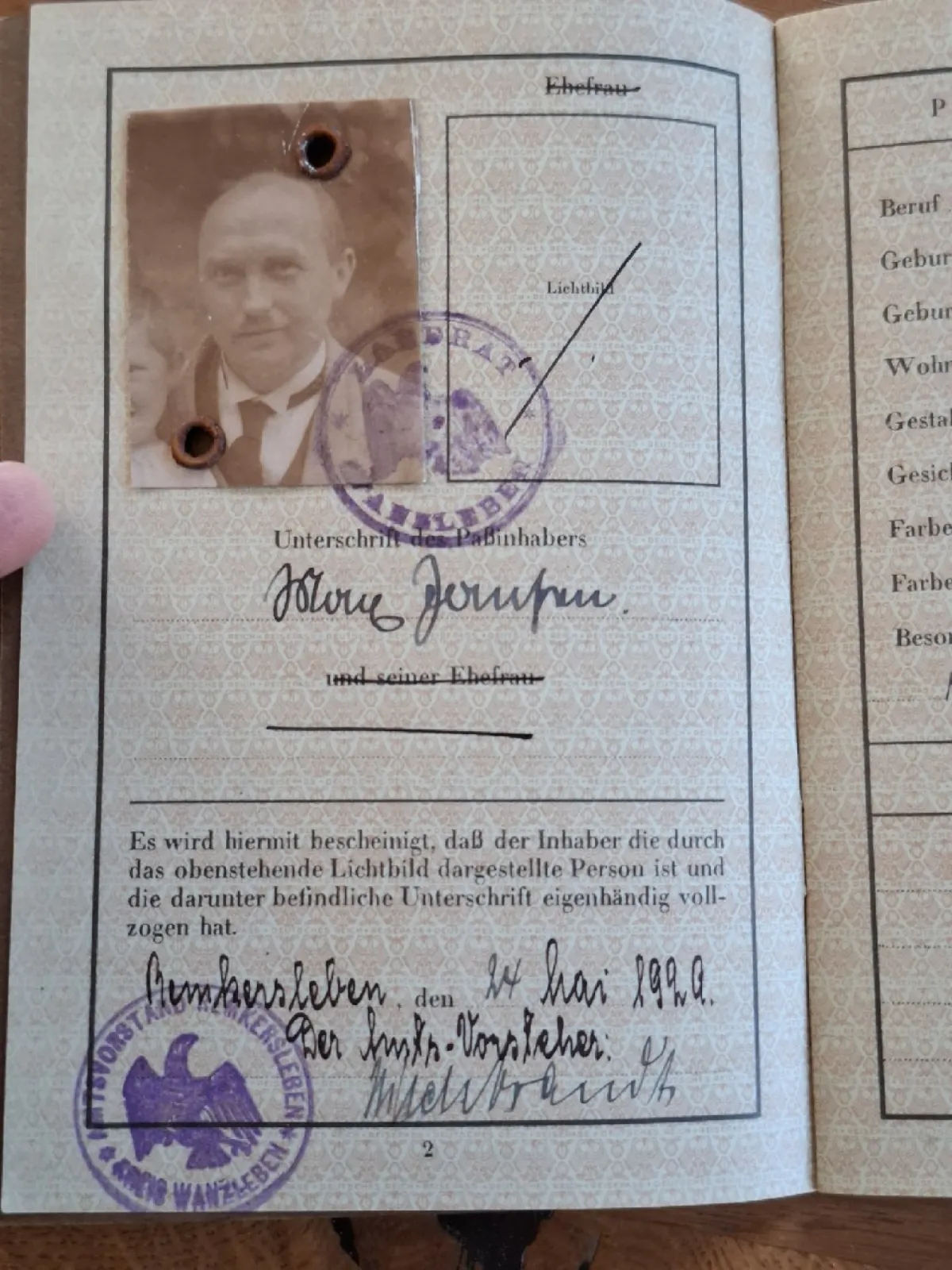 Reise pass III Rzesza 2 oryginalne paszporty cena za parę