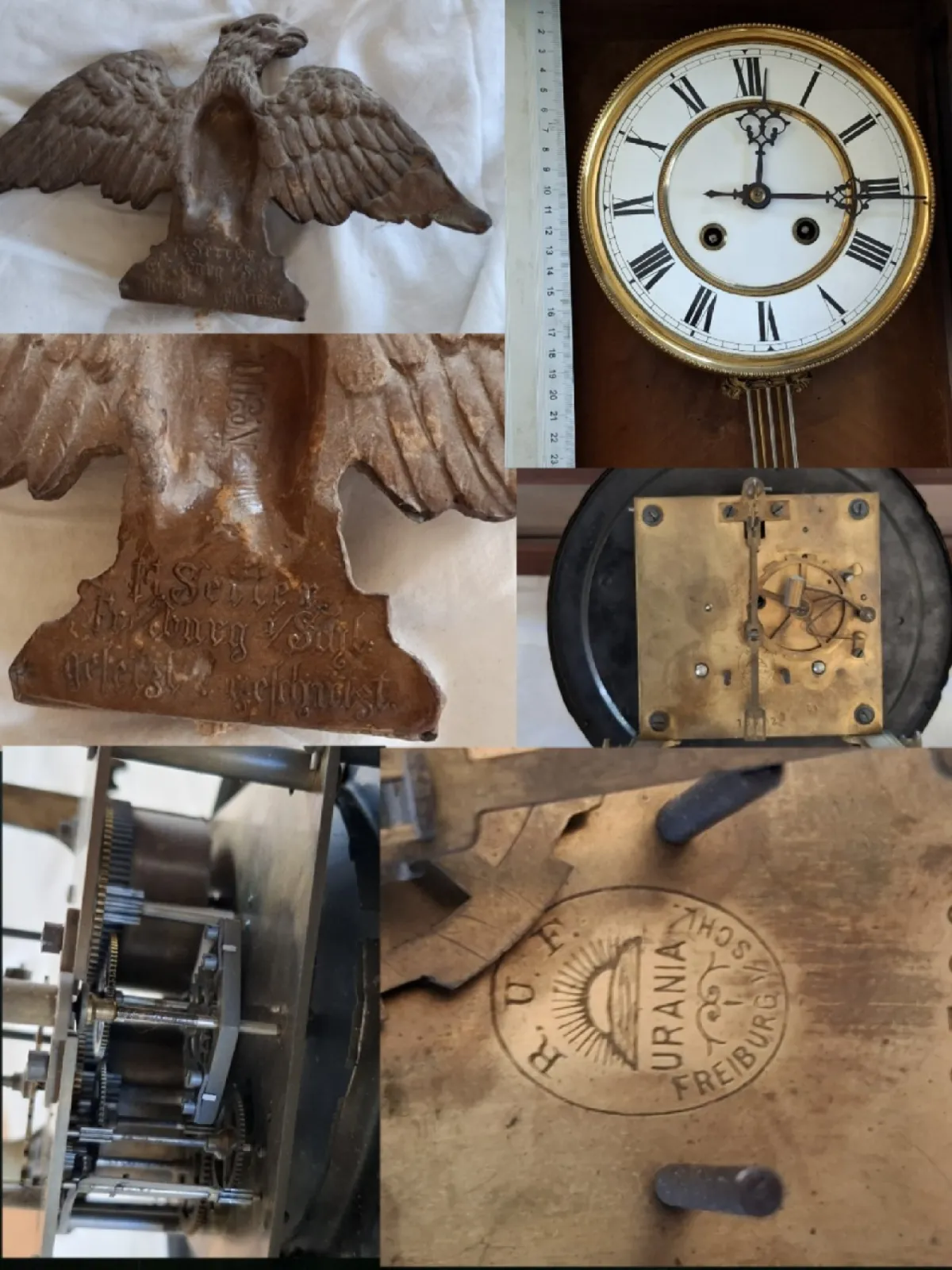 Zegar Urania Regulator Świebodzice Śląsk 1895 - 1912 r. Sygnowany sprawny