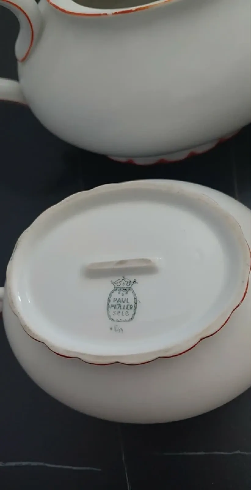 Stara porcelana dzbanek mlecznik cukiernica środek stołu Paul Müller Selb