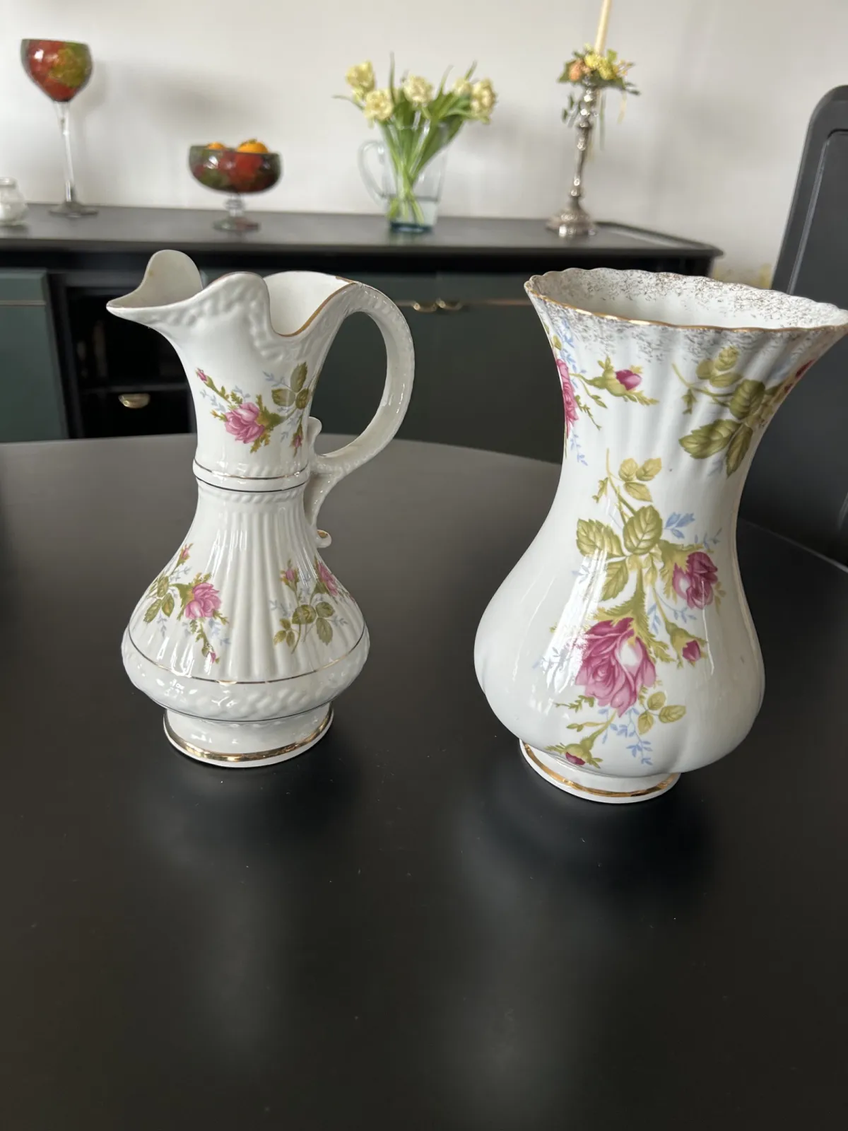 Wazon i dzbanek Roza porcelana Chodziez