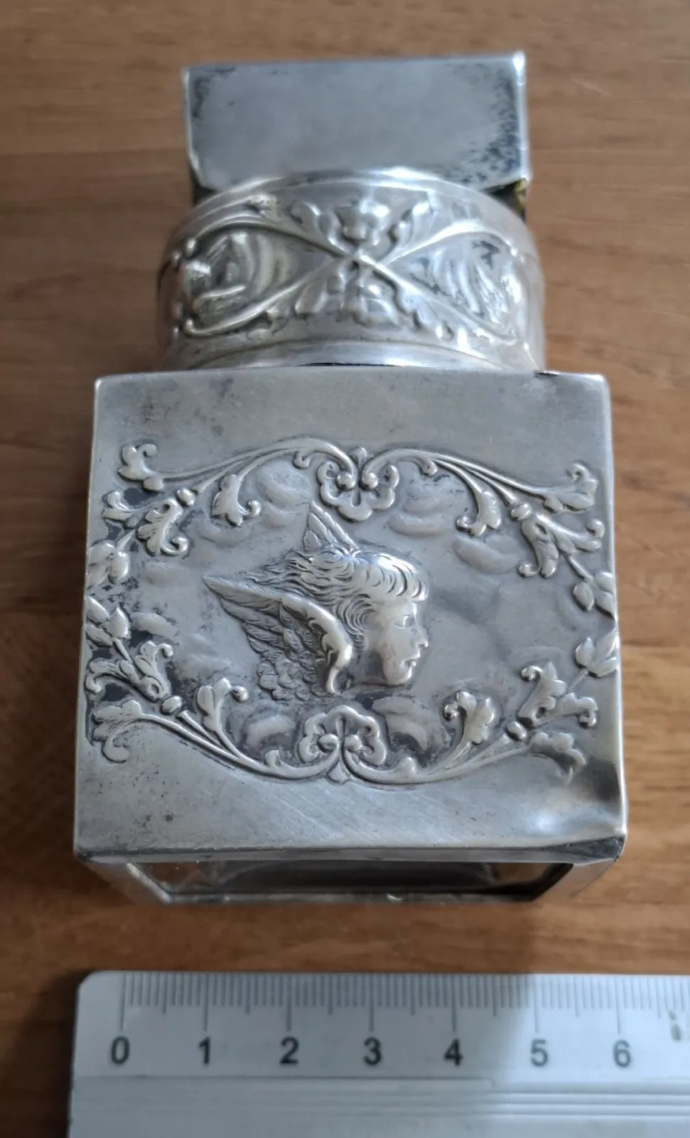 Edwardiańskie srebro flakon na perfumy Williama Comynsa Birmingham 1902 r.