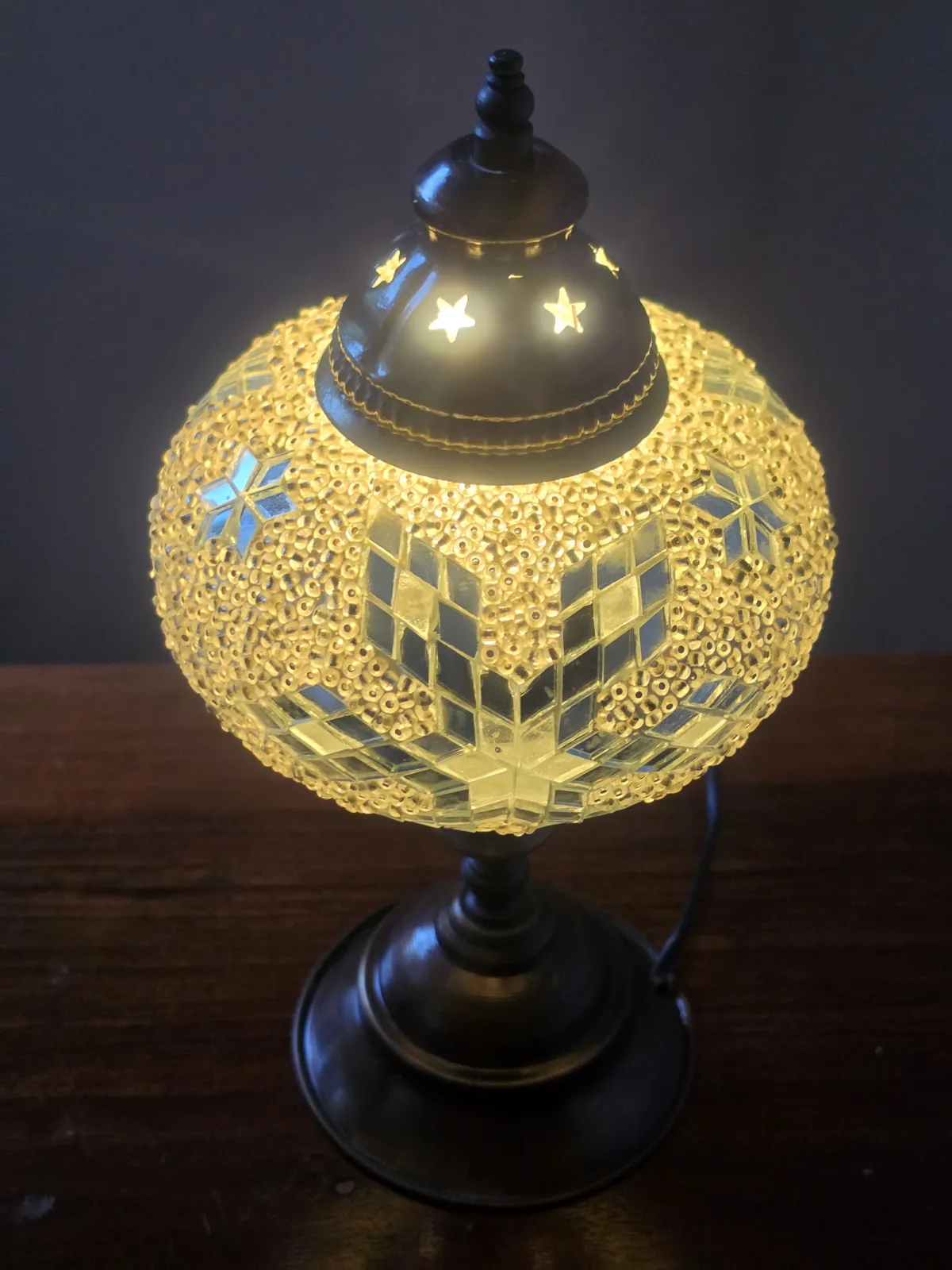 Orientalna lampa mozaikowa Vintage Belgia