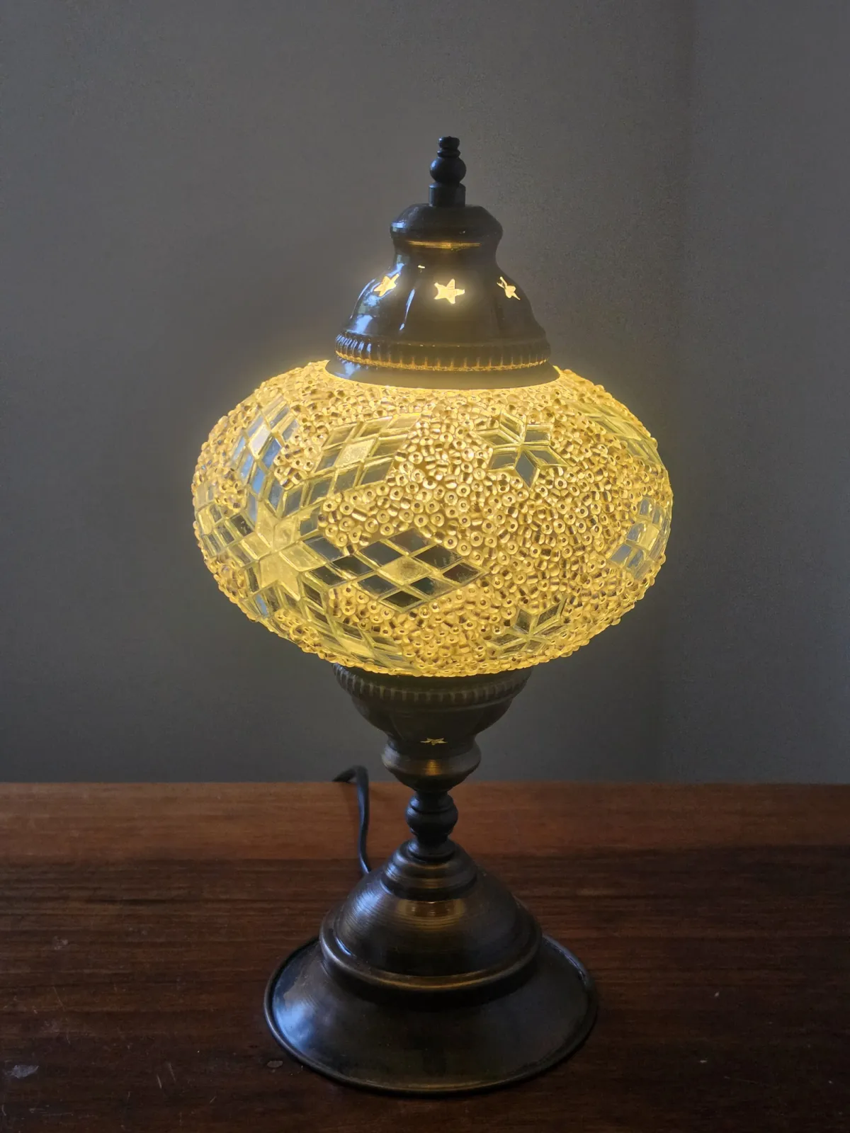 Orientalna lampa mozaikowa Vintage Belgia