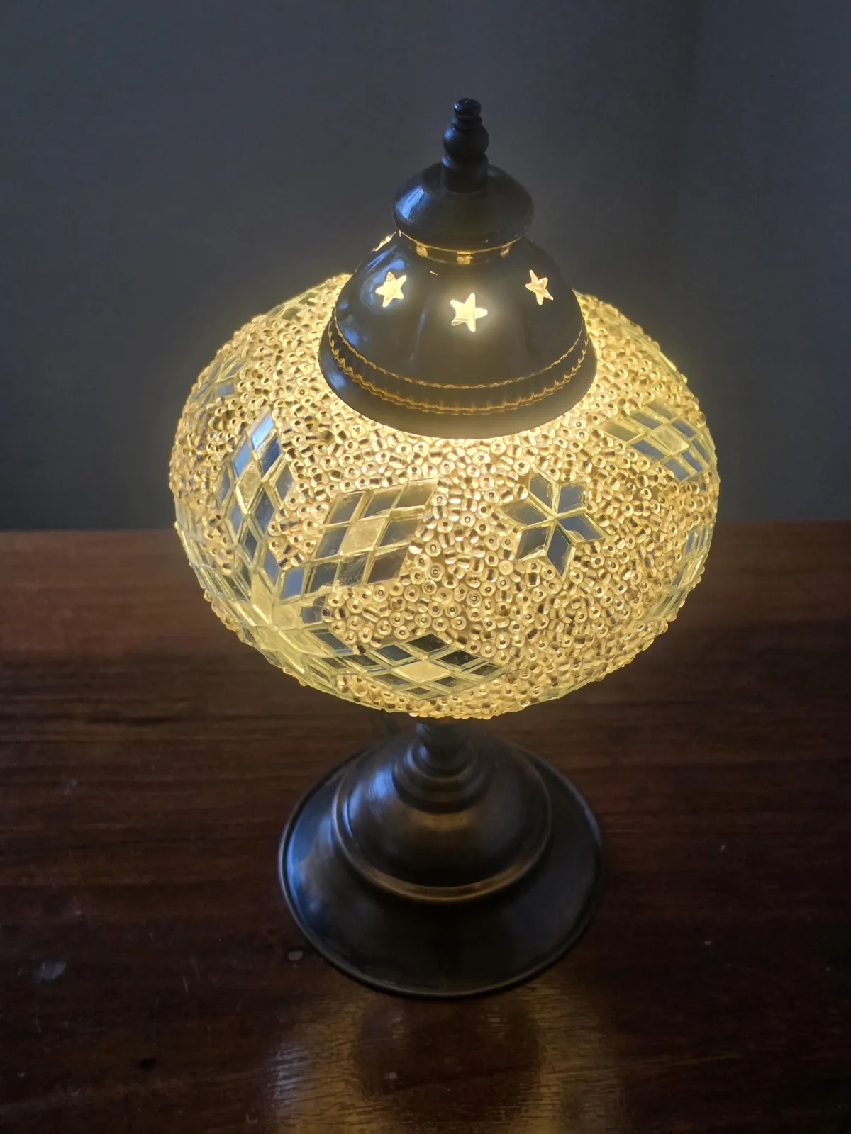 Orientalna lampa mozaikowa Vintage Belgia