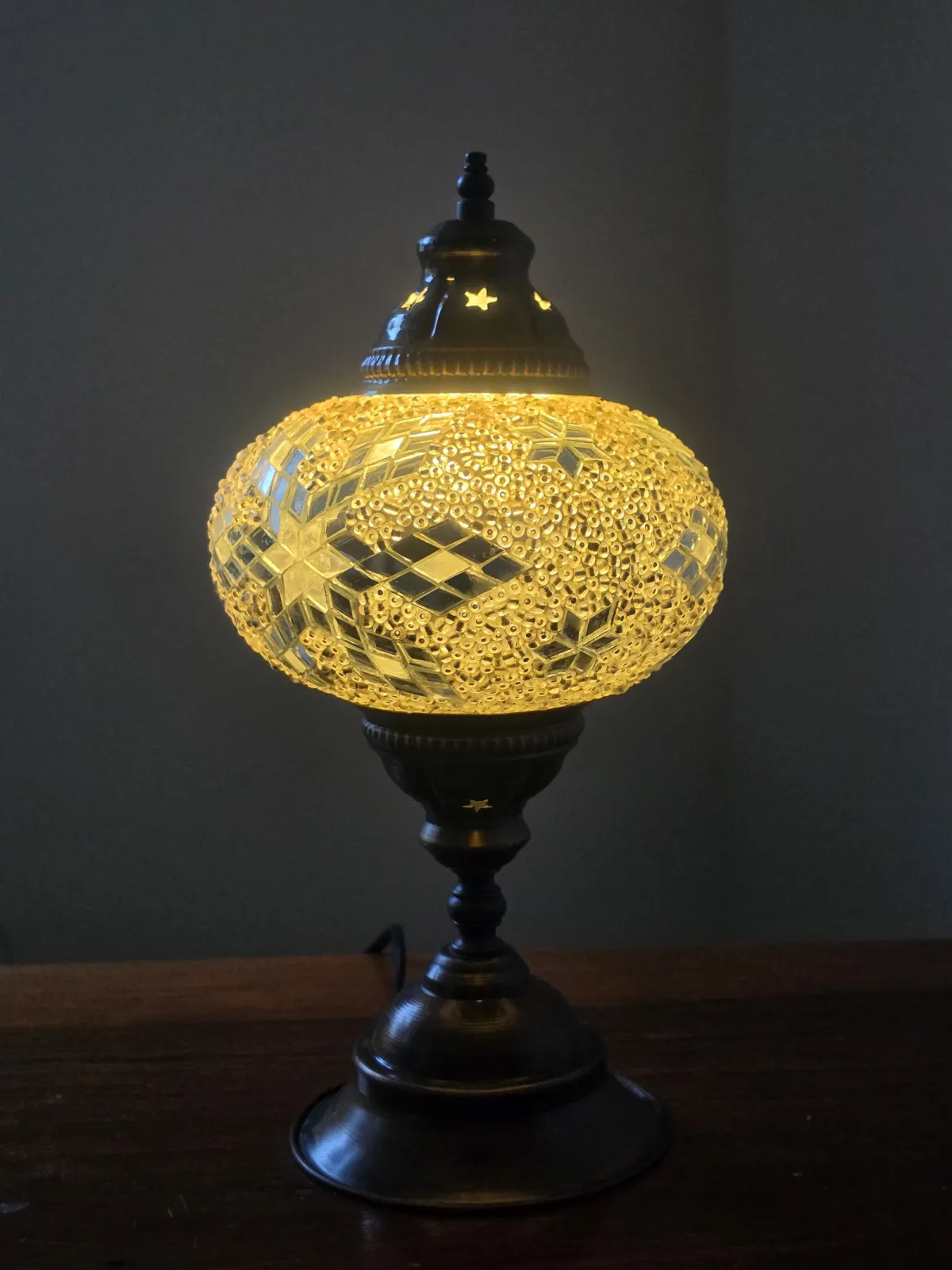 Orientalna lampa mozaikowa Vintage Belgia