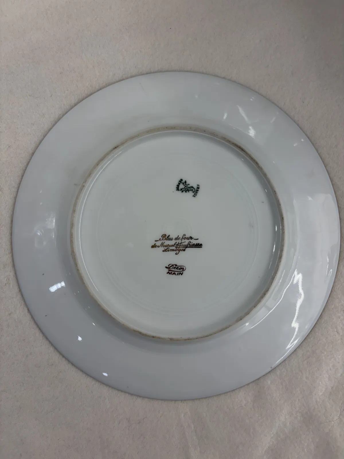 Limoges France 1890-1910 Ahrenfedt / Chauffriasse kobalt złoto róże – ręcznie malowany