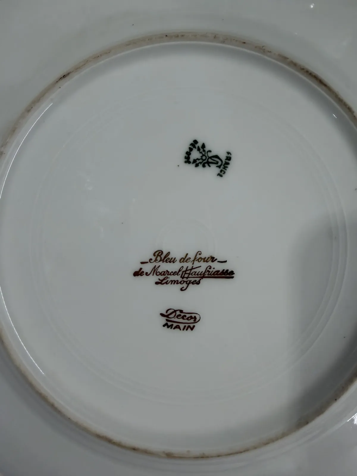 Limoges France 1890-1910 Ahrenfedt / Chauffriasse kobalt złoto róże – ręcznie malowany
