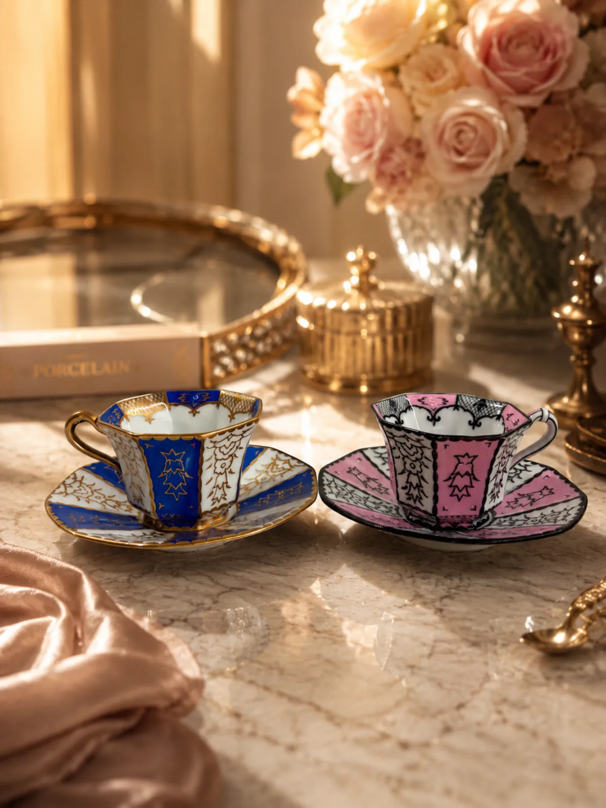 Walter Buhe Sonntag & Söhne Art Deco Tirschenreuth filiżanki espresso Bavaria lata 20/30