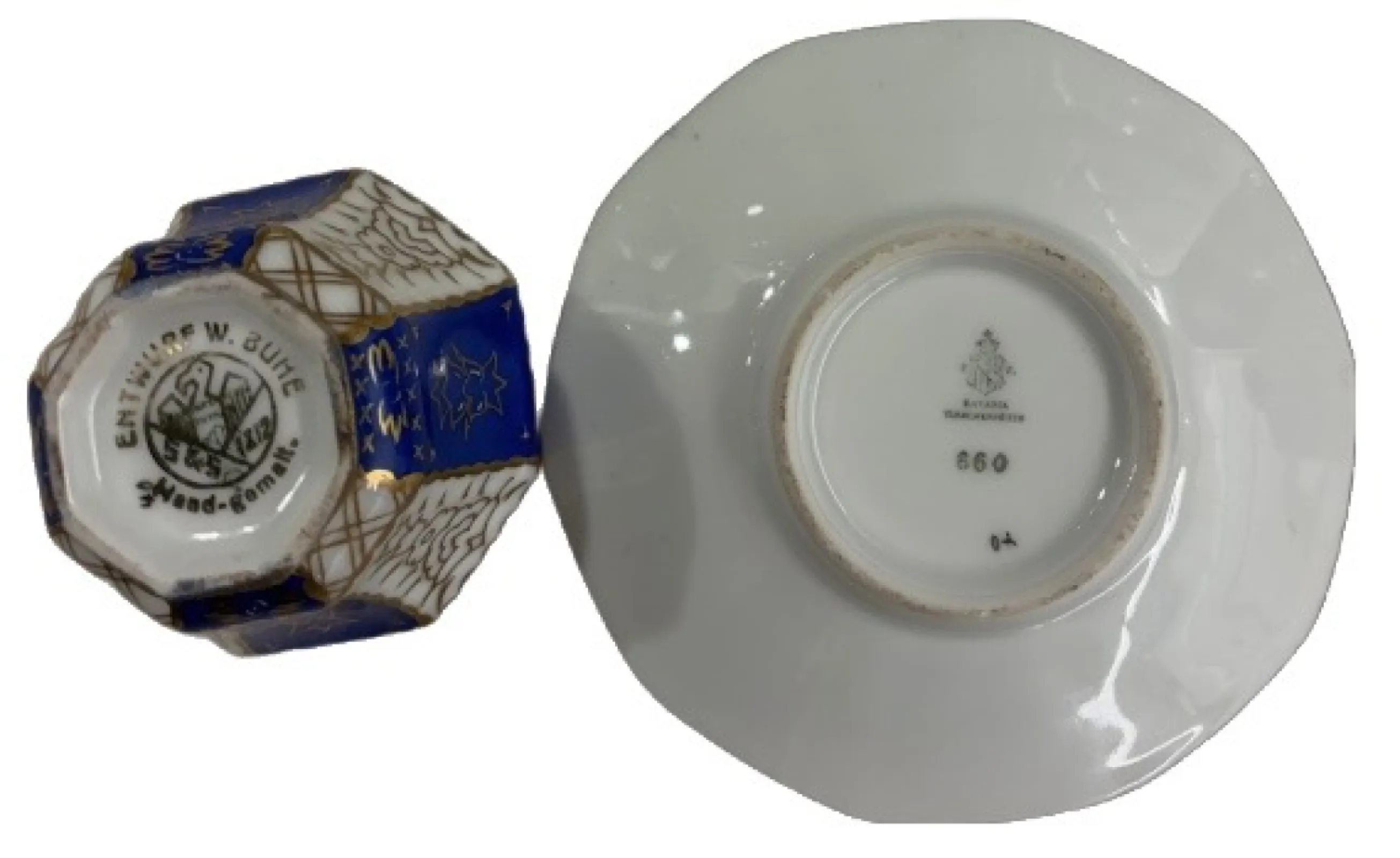 Walter Buhe Sonntag & Söhne Art Deco Tirschenreuth filiżanki espresso Bavaria lata 20/30