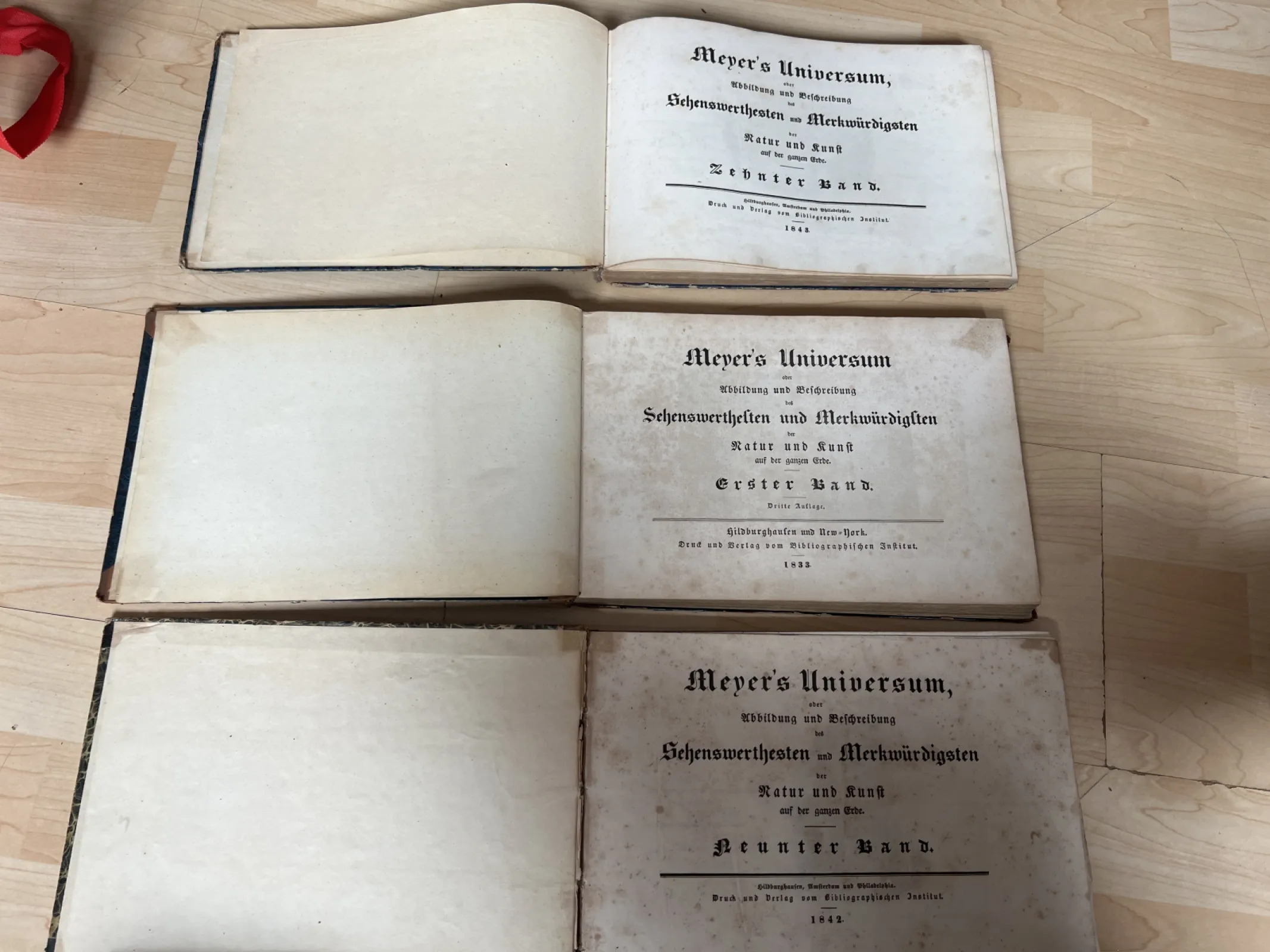 Antyczne książki „Meyer’s Universum” 1842–1843 komplet 3 tomy staloryty