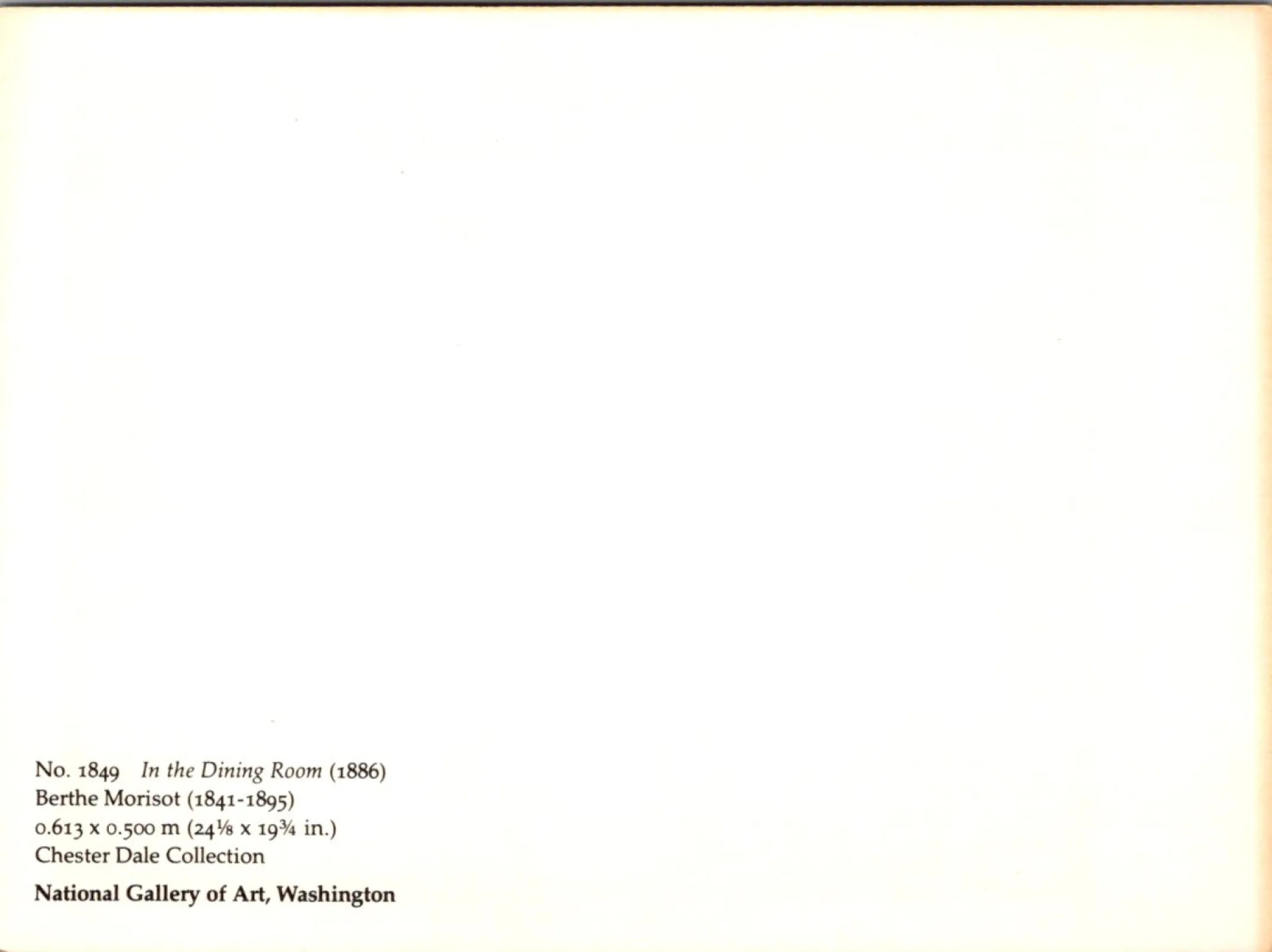 Pocztówka/ Sztuka/ Malarstwo Impresjonizm/ Morisot/ ok. lata 80
