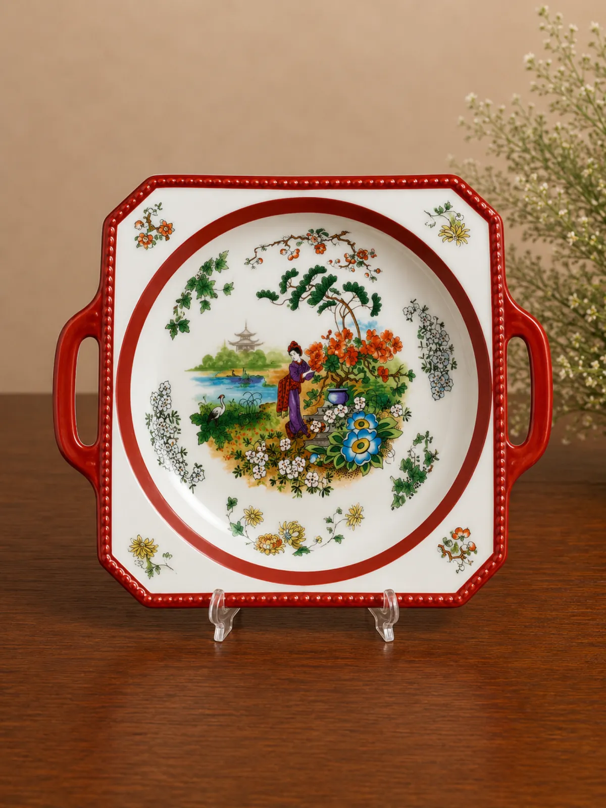 Carl Tielsch Art Deco 1929 altwasser  / Chinoserie / orientalna misa / patera