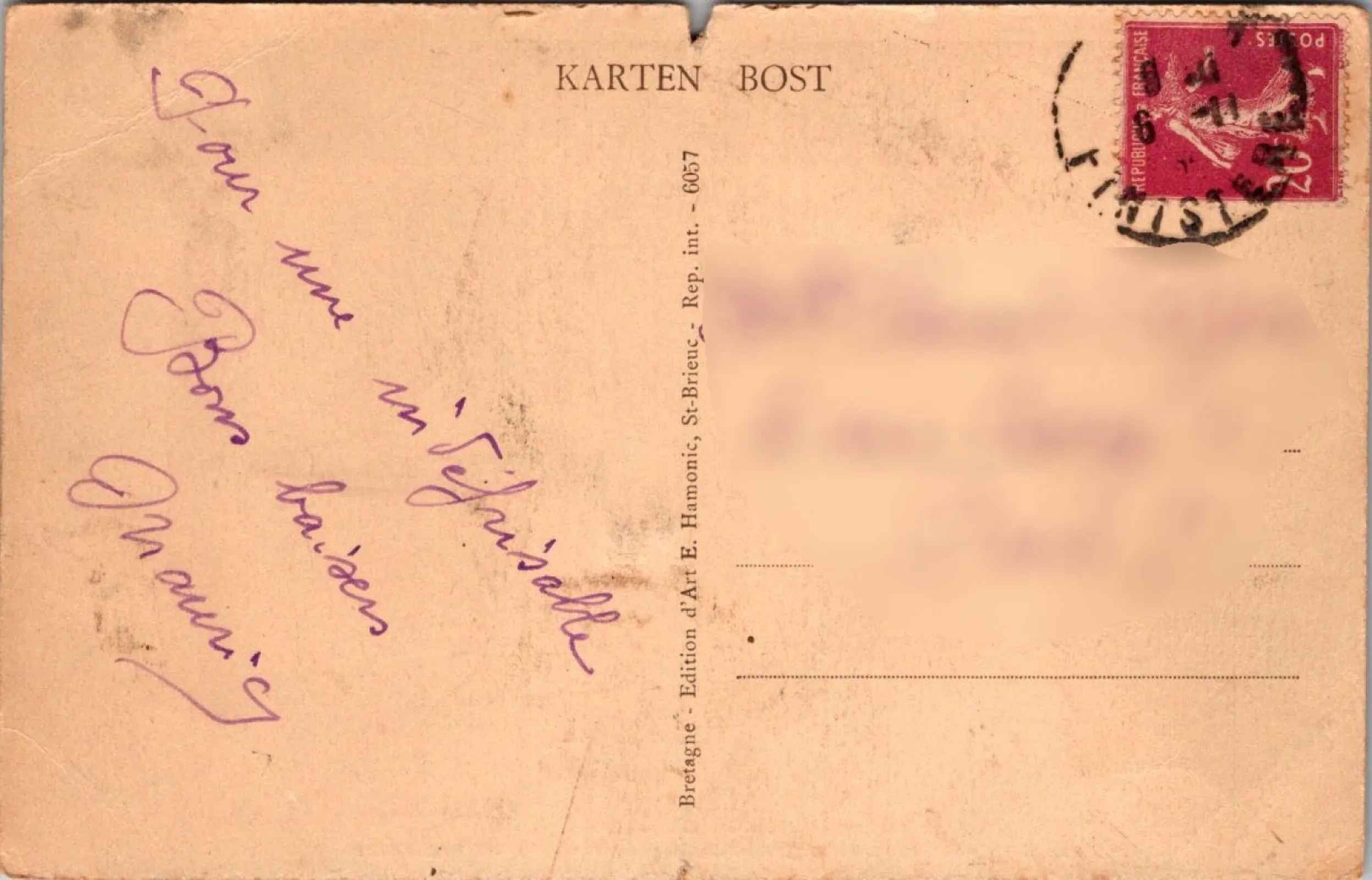 Pocztówka/ Folklor/ Bretania/ Dzieci stroje/ Francja/ ok. 1910