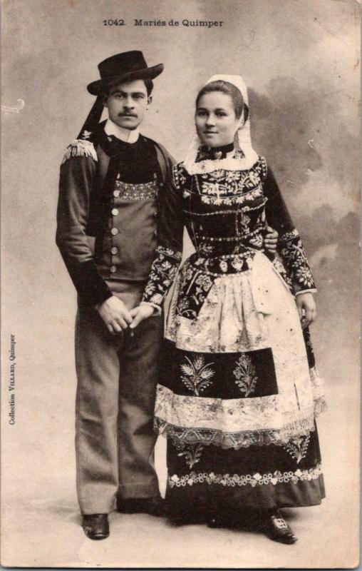 Pocztówka/ Folklor stroje ludowe/ Quimper/ Francja/ ok. lata 00