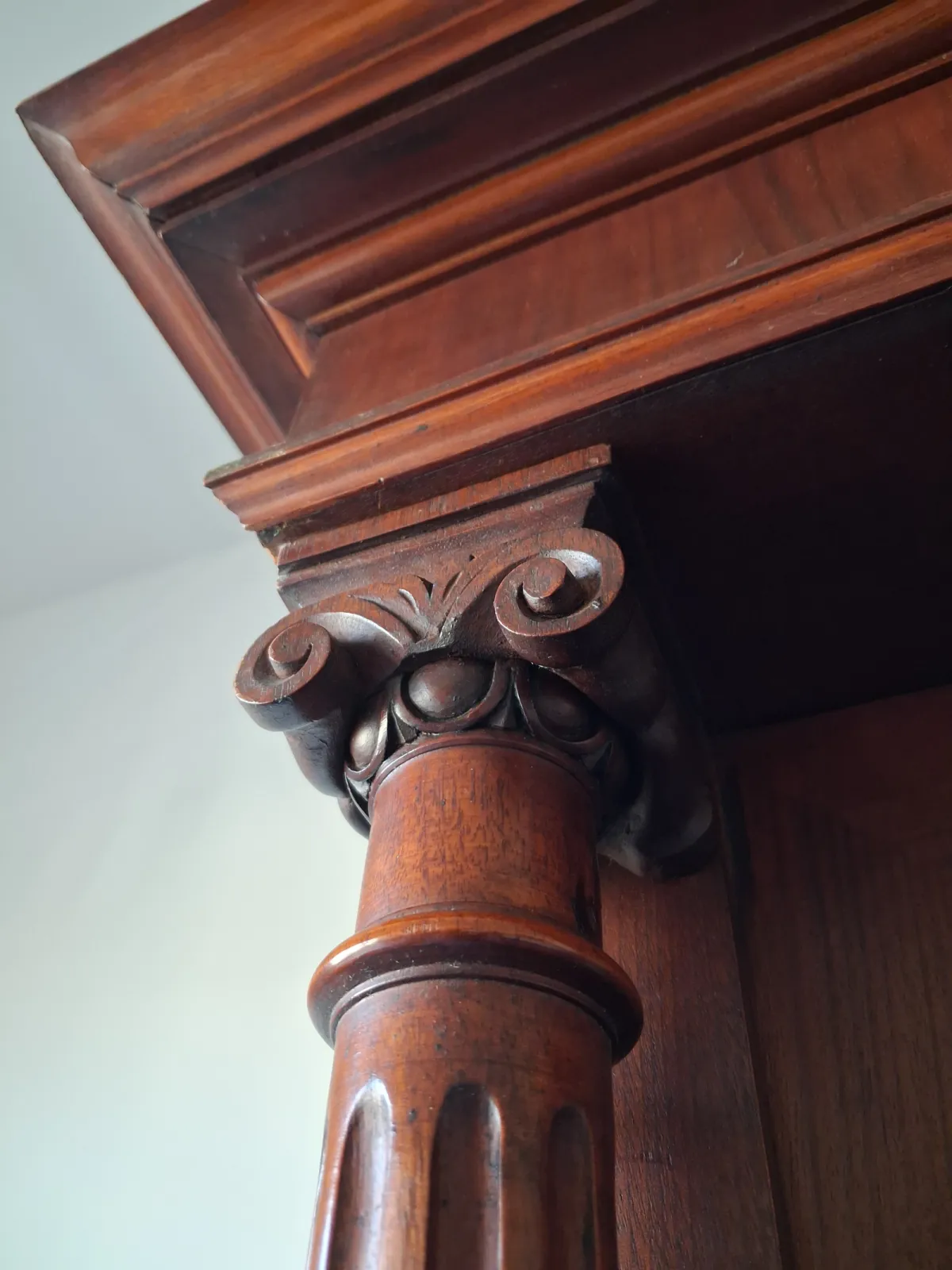 biblioteka orzechowa witryna secesja piękny egzemplarz