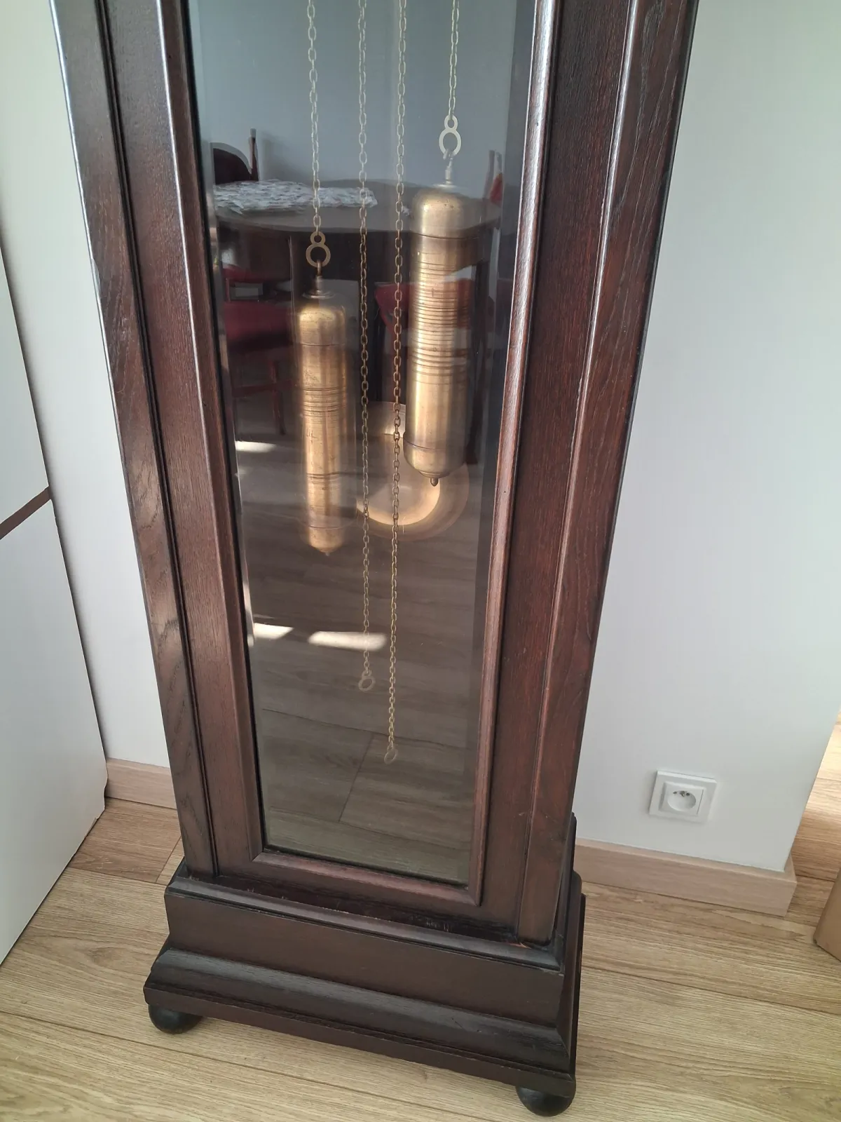 Zegar stojący podłogowy dębowy zabytkowy wysoki 194 cm