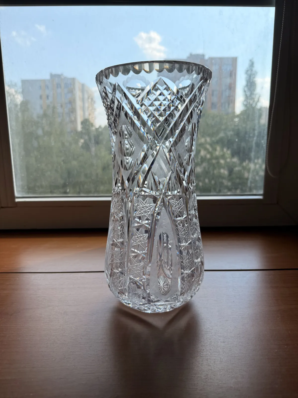 Piękny kryształowy wazon - PRL