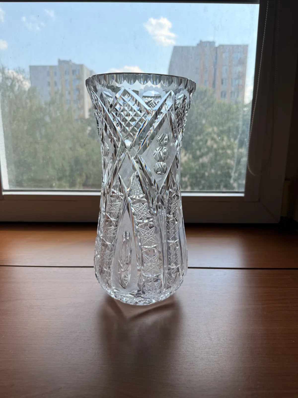 Piękny kryształowy wazon - PRL