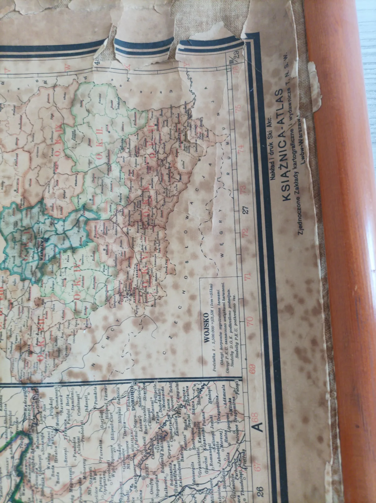 Stara duża mapa Polski