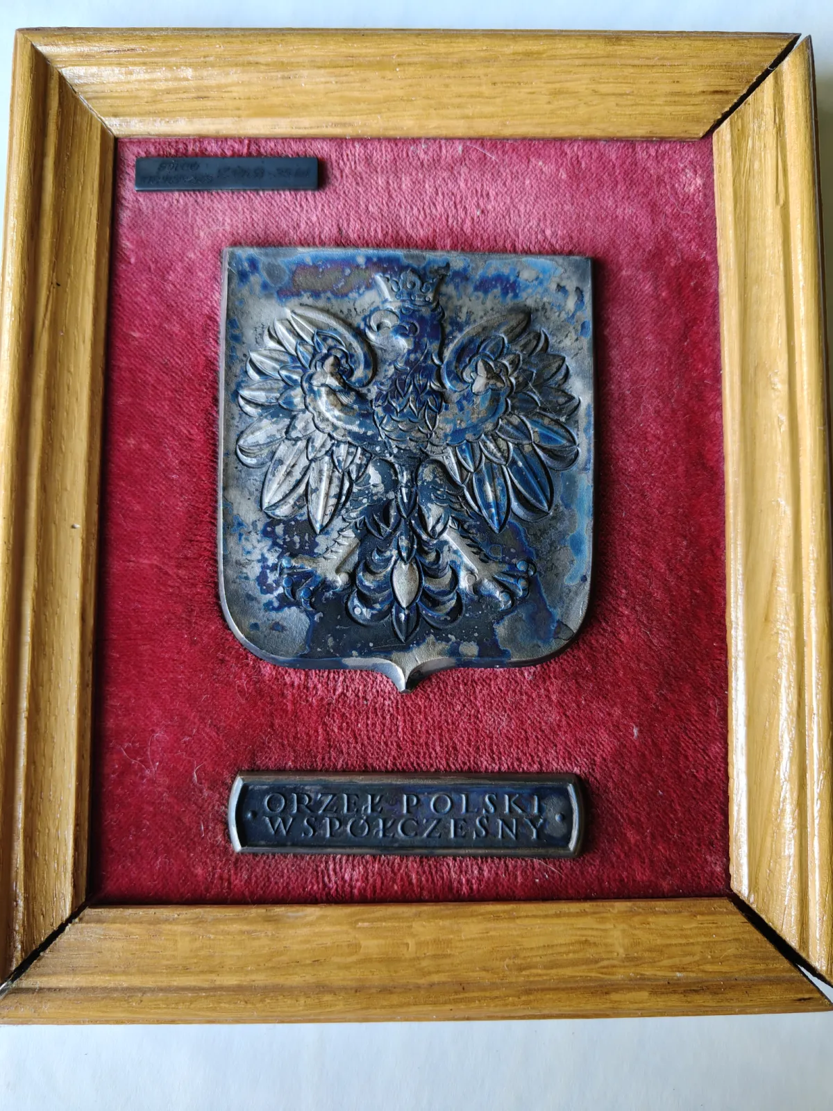 Srebrny Orzeł INCO PRL Płaskorzeźba  Srebro 925 Waga 96,9g