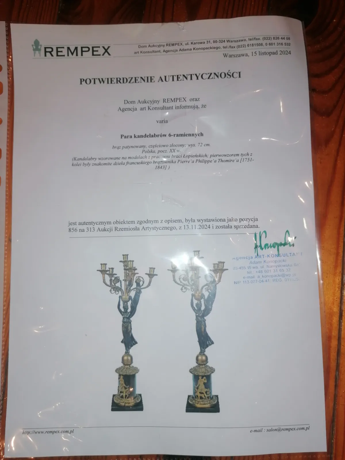 Piękne Kandelabry , brąz zlocony