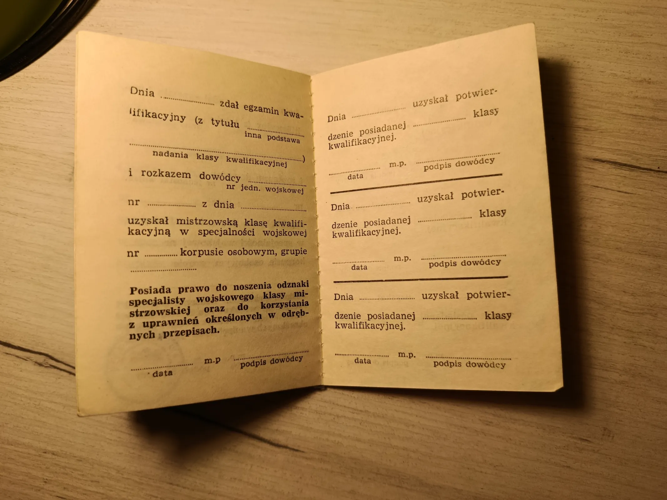 Legitymacja Specjalisty Wojskowego