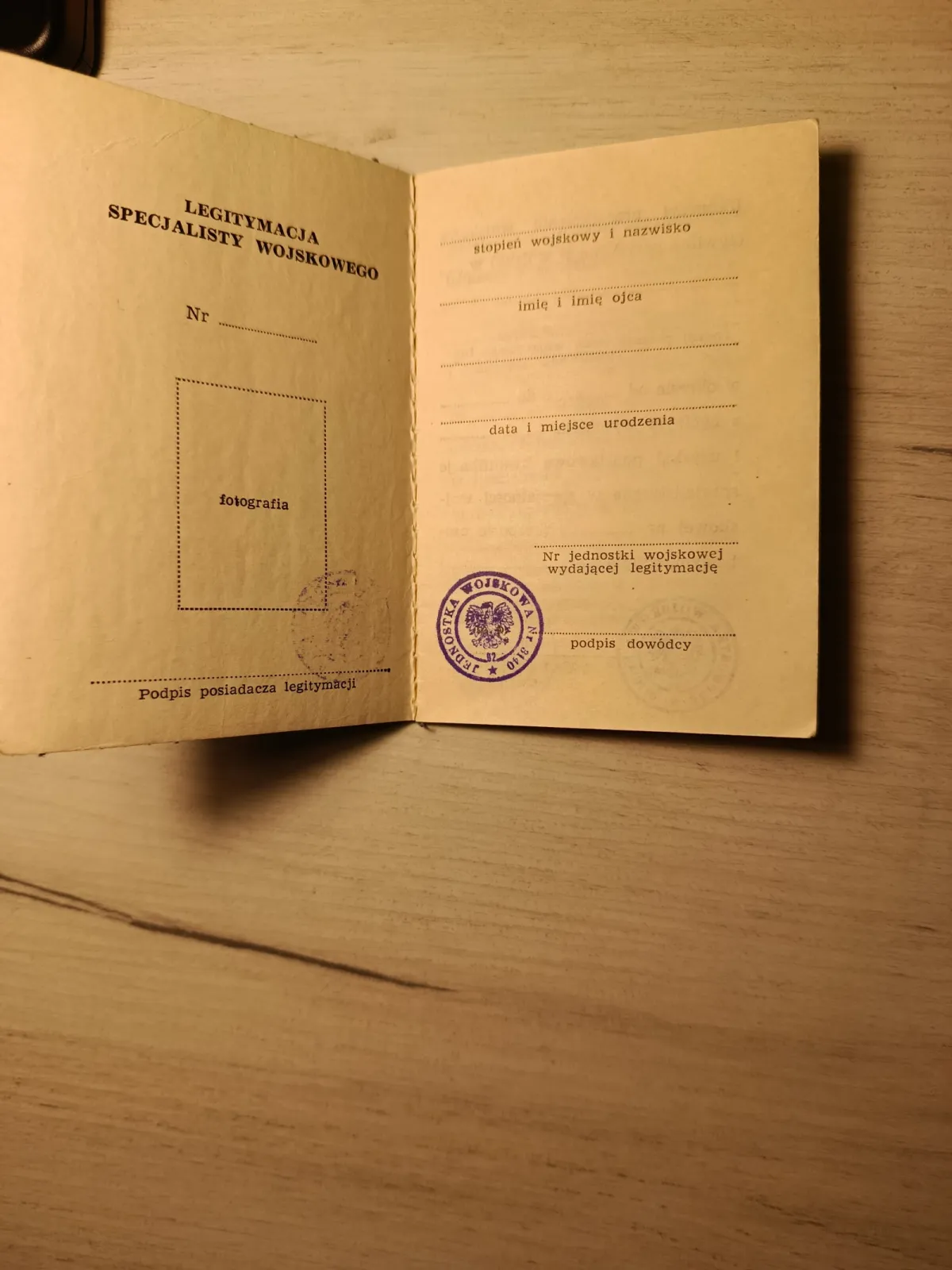 Legitymacja Specjalisty Wojskowego